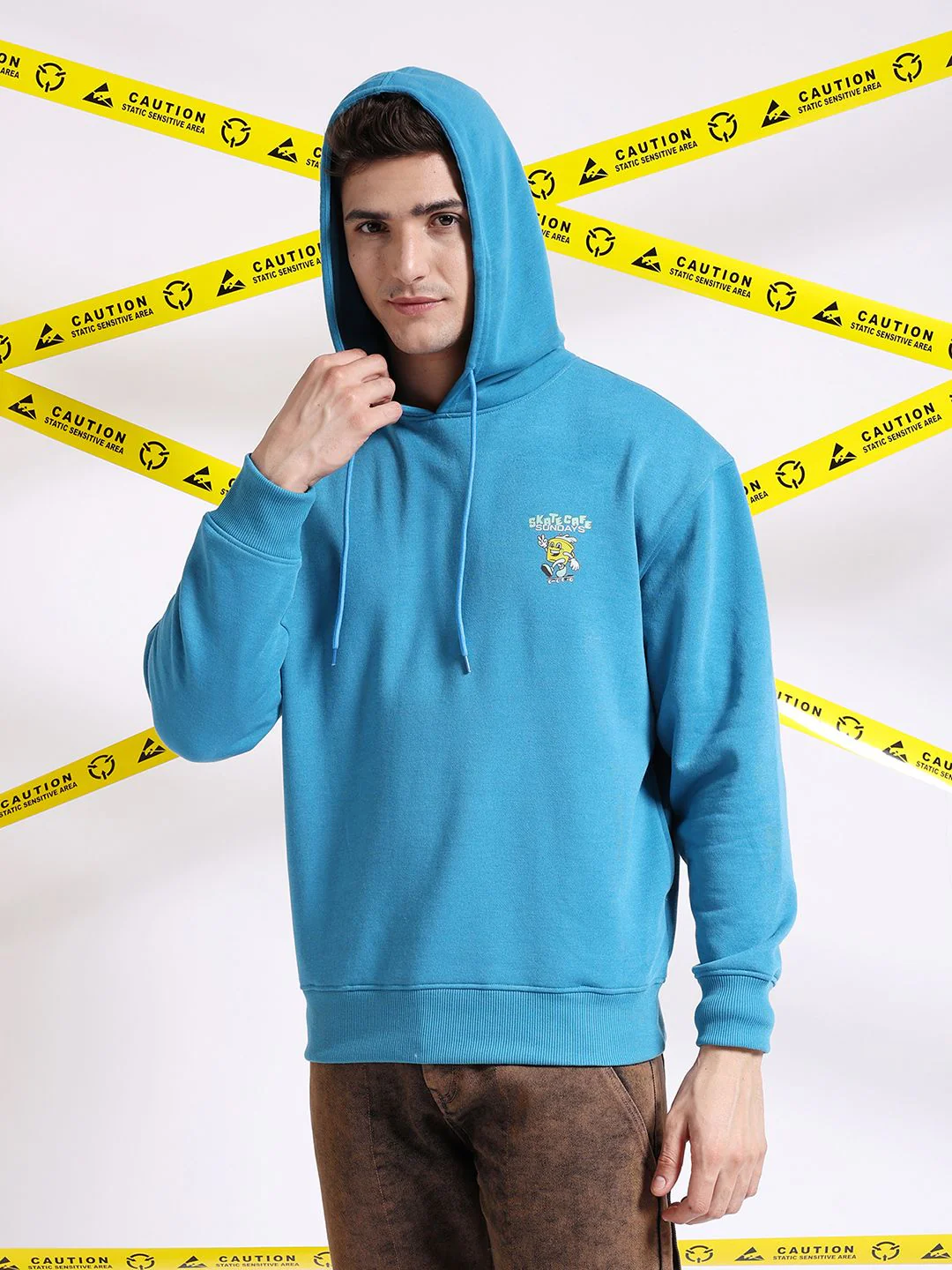 The Indian Garage Co Graphic Back Printed Hooded Oversized Pullover Sweatshirt - Image 4