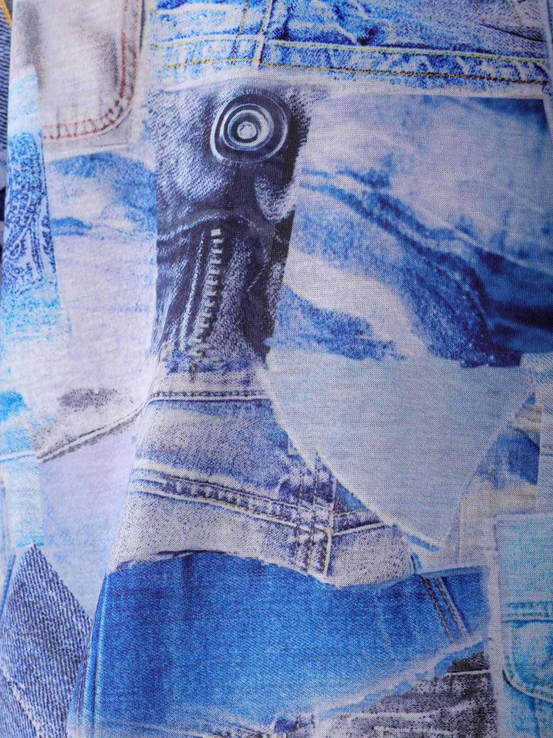 The Indian Garage Co Men Abstract Printed Neck Oversized T-shirt - Image 2