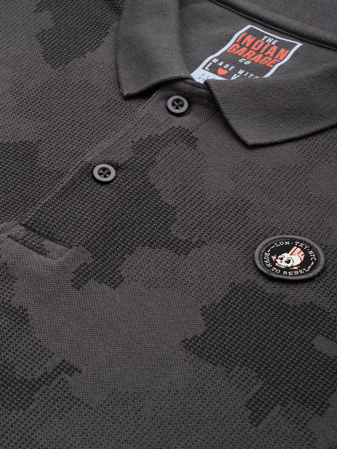 The Indian Garage Co Men Abstract Printed Polo Collar T-shirt - Image 2