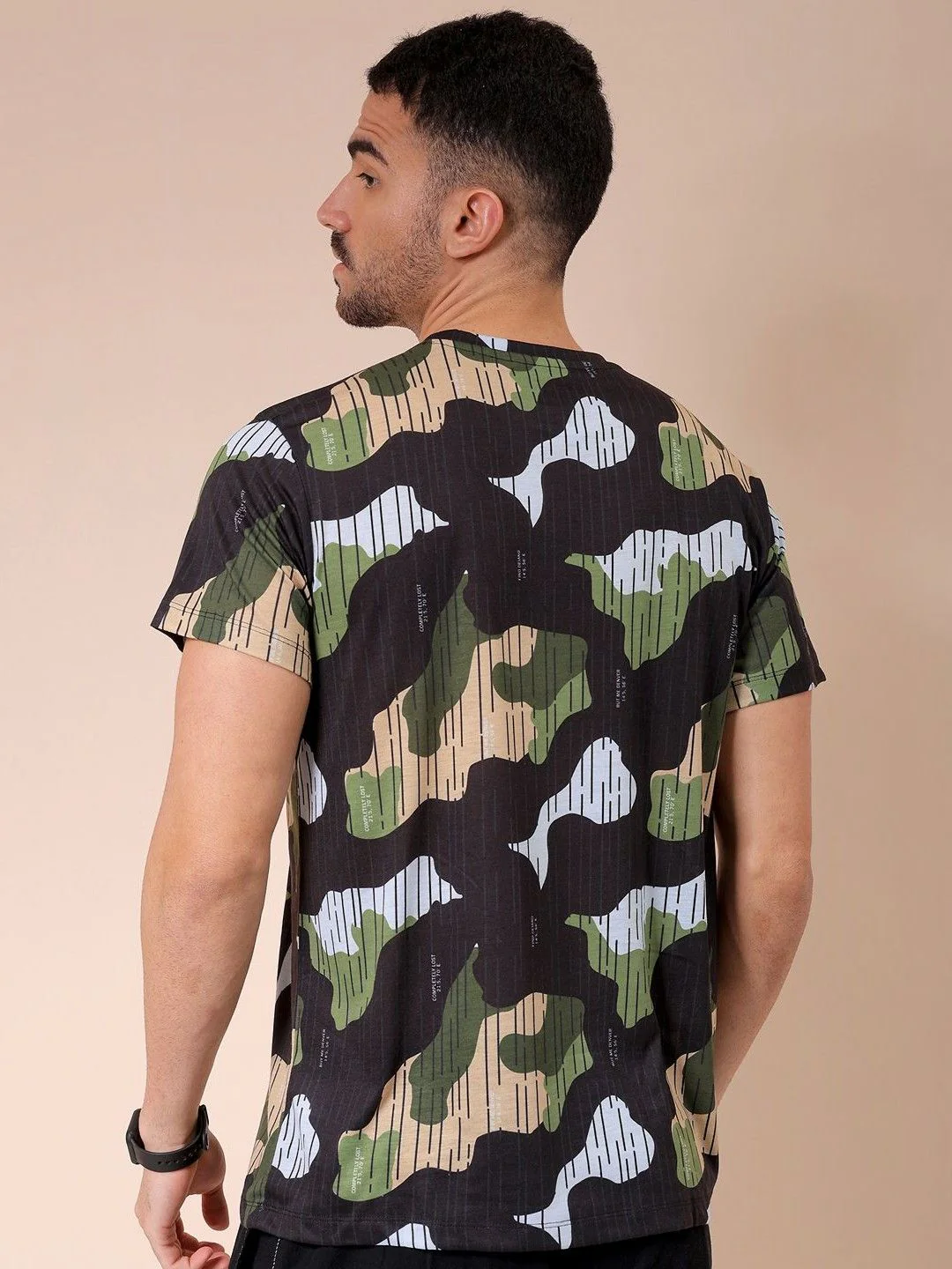 The Indian Garage Co Men Abstract Printed Round Neck Slim Fit T-shirt - Image 4