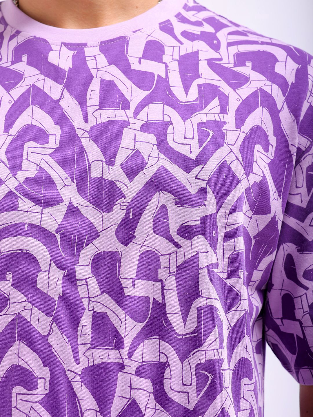 The Indian Garage Co Men All Over Printed Boxy Oversized Round Neck T-shirt - Image 3