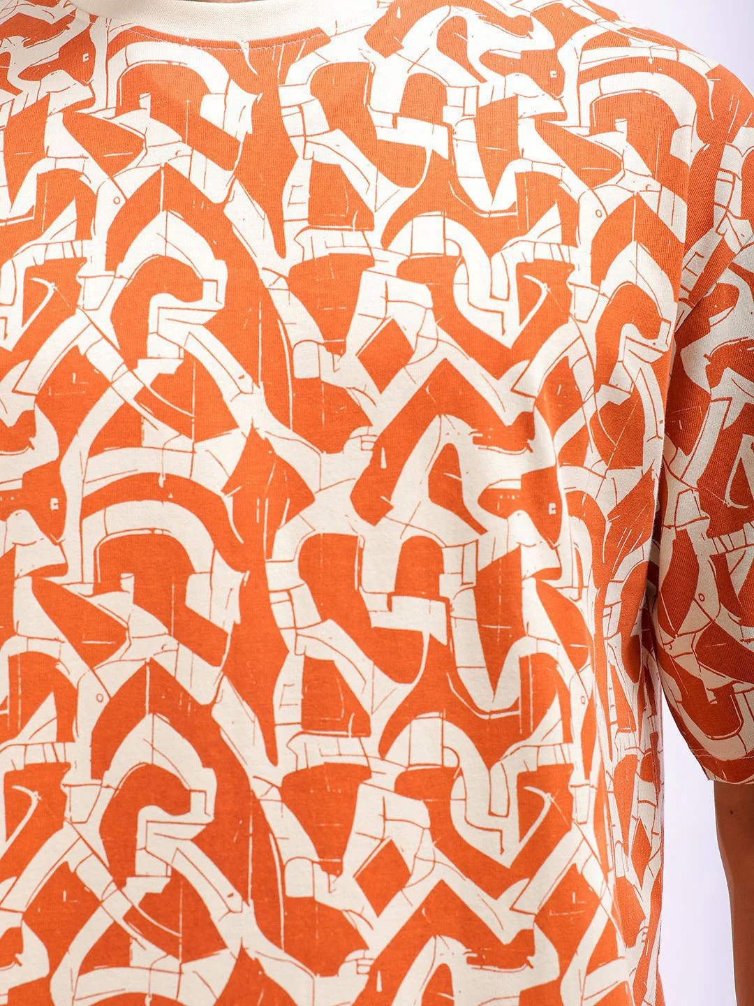 The Indian Garage Co Men All Over Printed Boxy Oversized Round Neck T-shirt - Image 3
