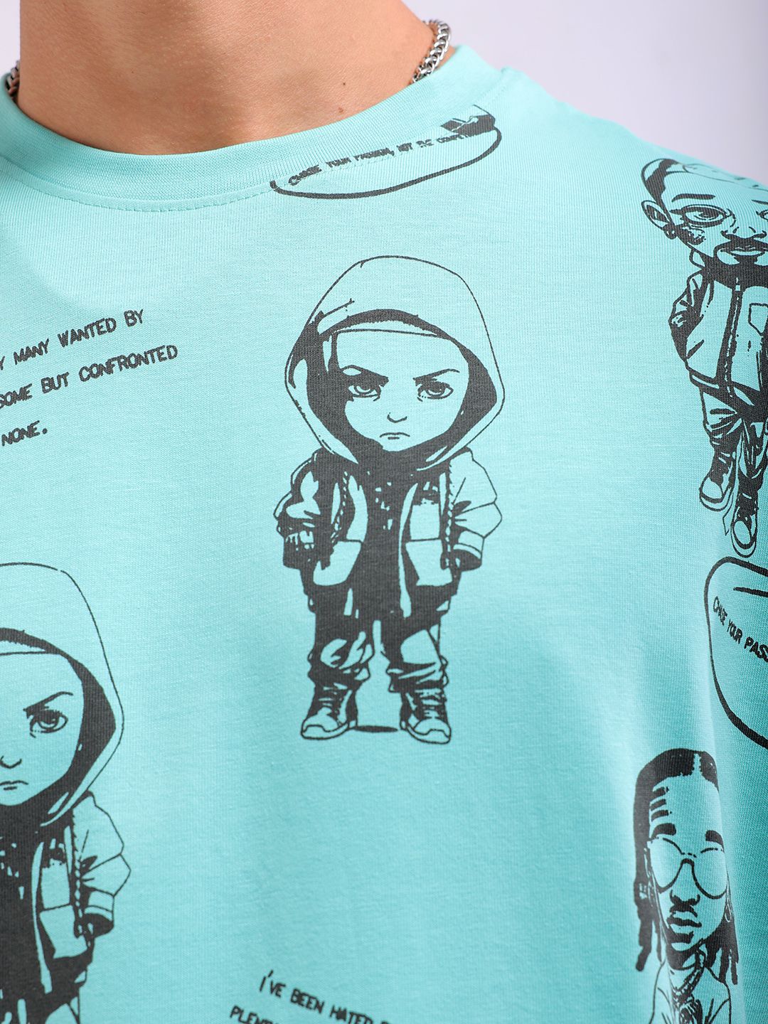 The Indian Garage Co Men All Over Printed Round Neck Boxy Oversized T-shirt - Image 2