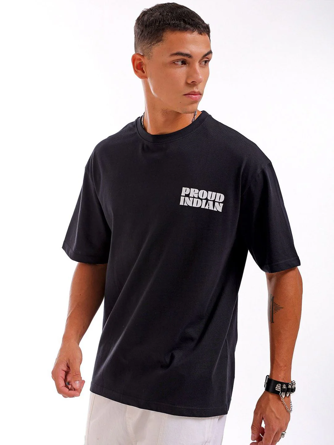 The Indian Garage Co Men Back Printed Boxy Oversized Round Neck T-shirt - Image 2