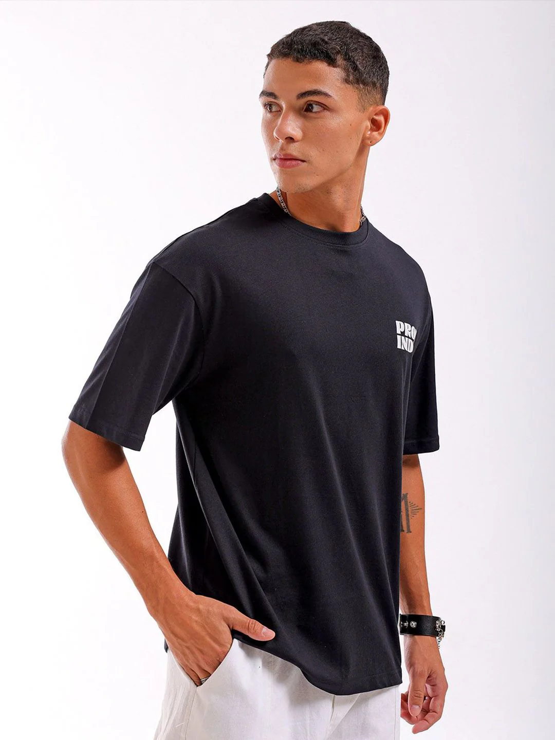 The Indian Garage Co Men Back Printed Boxy Oversized Round Neck T-shirt - Image 5