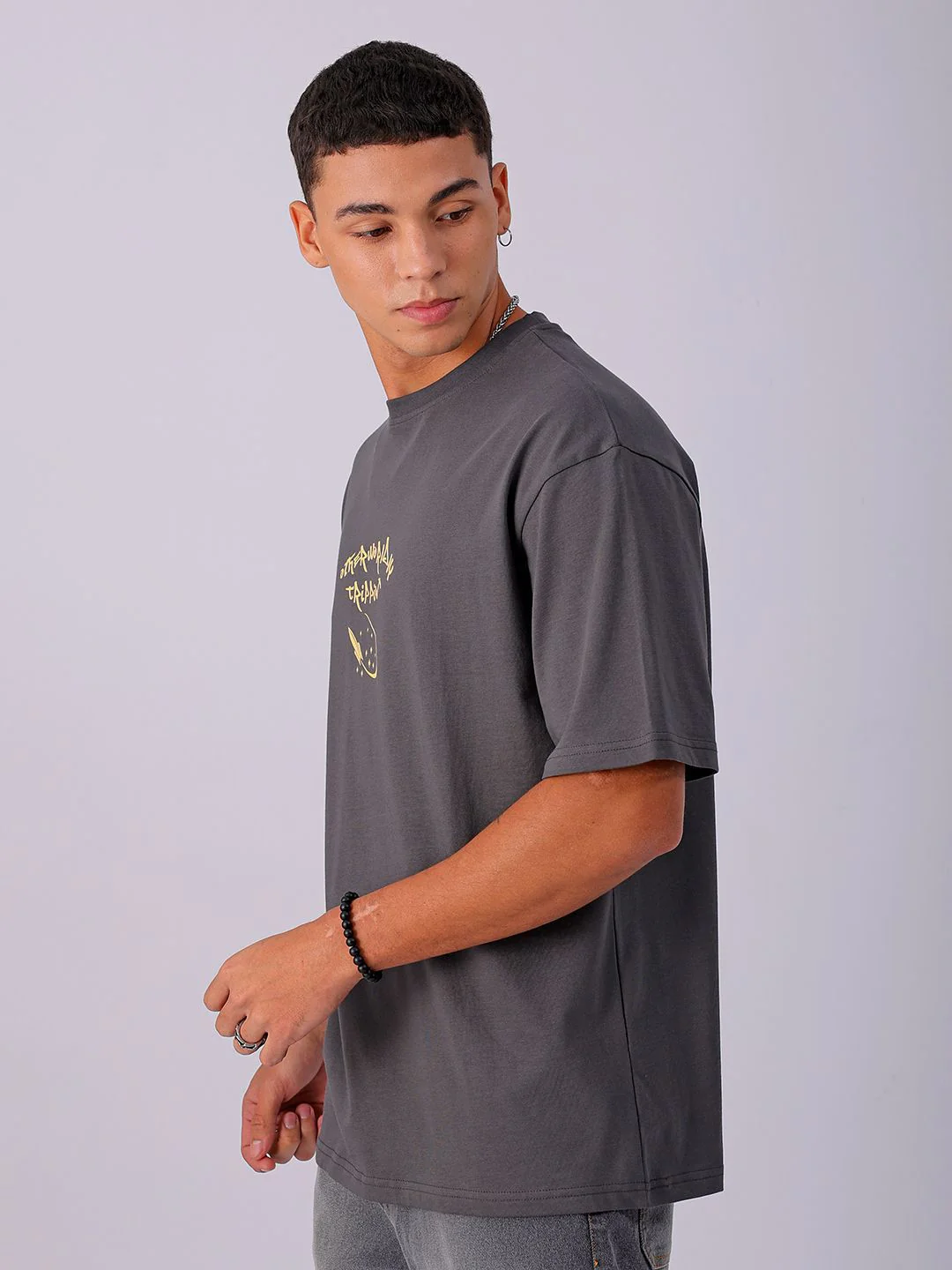 The Indian Garage Co Men Back Printed Boxy Oversized Round Neck T-shirt - Image 4