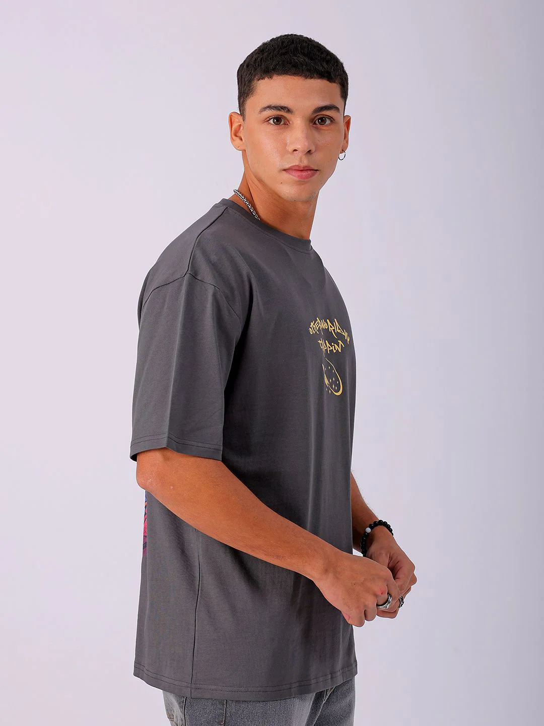 The Indian Garage Co Men Back Printed Boxy Oversized Round Neck T-shirt - Image 5