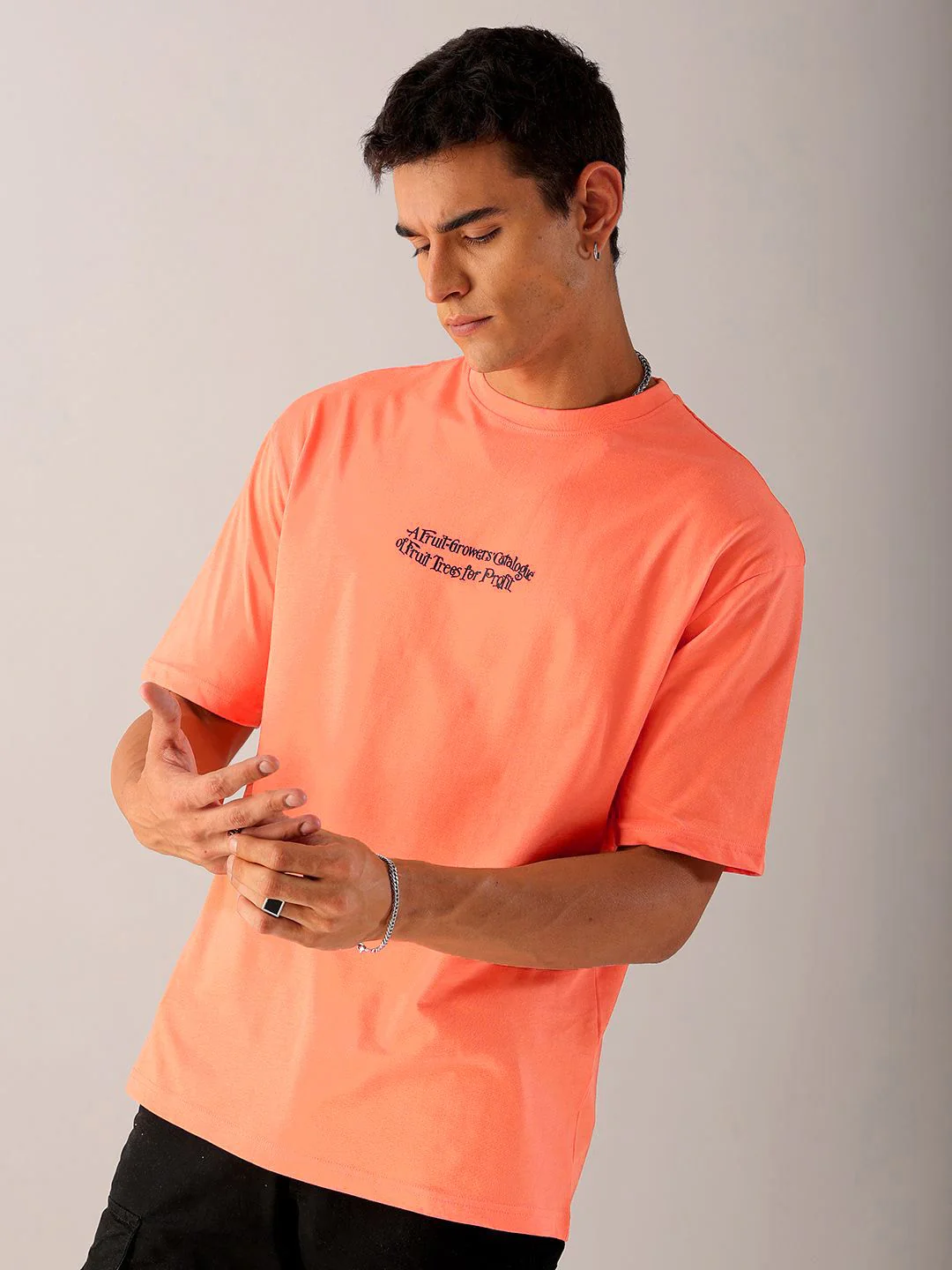 The Indian Garage Co Men Back Printed Boxy Oversized Round Neck T-shirt - Image 2