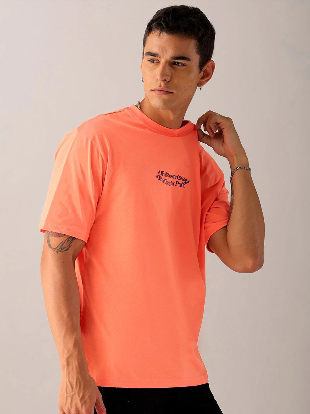 The Indian Garage Co Men Back Printed Boxy Oversized Round Neck T-shirt - Image 4