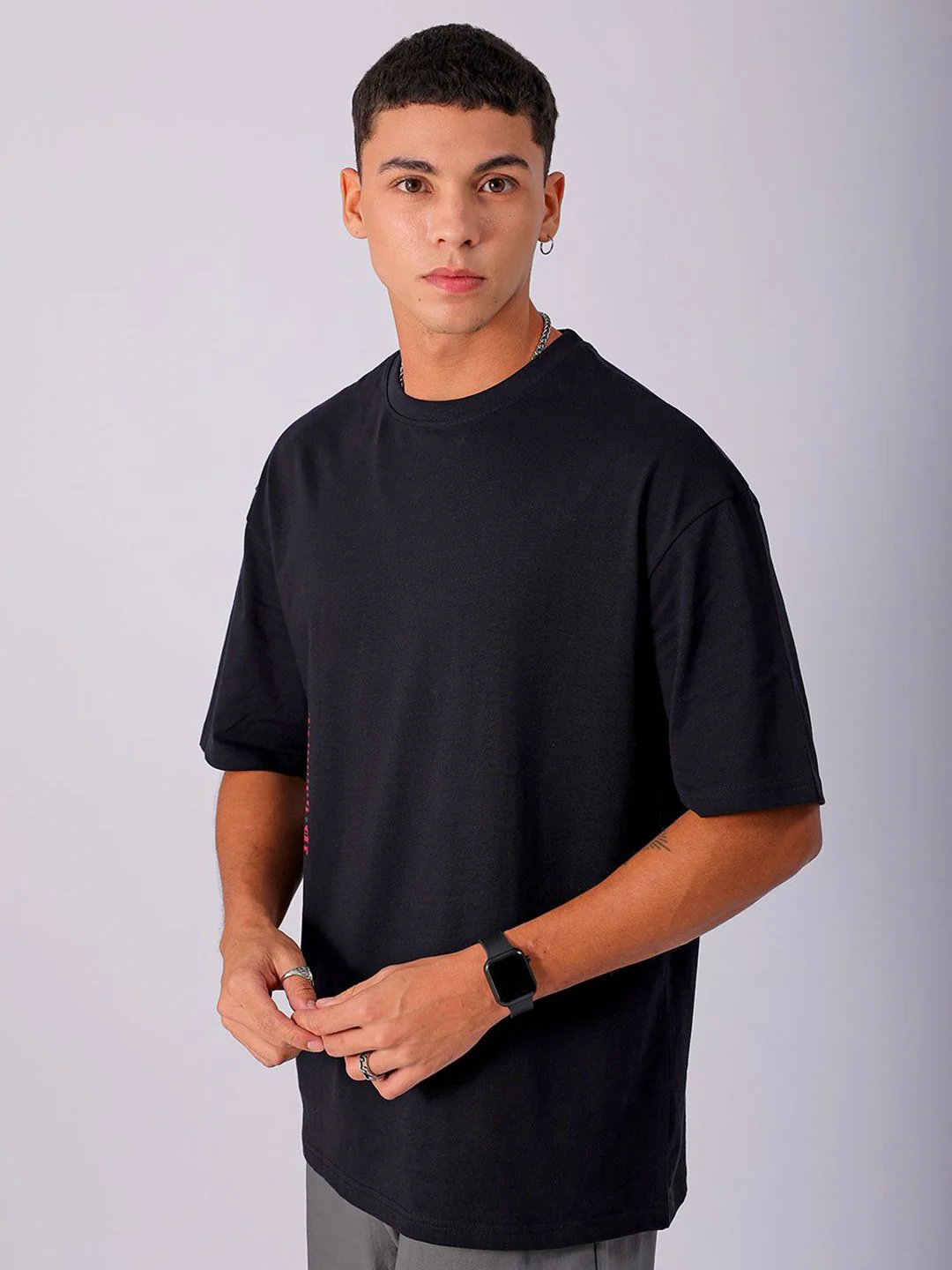 The Indian Garage Co Men Back Printed Boxy Oversized Round Neck Pure Cotton T-shirt - Image 4