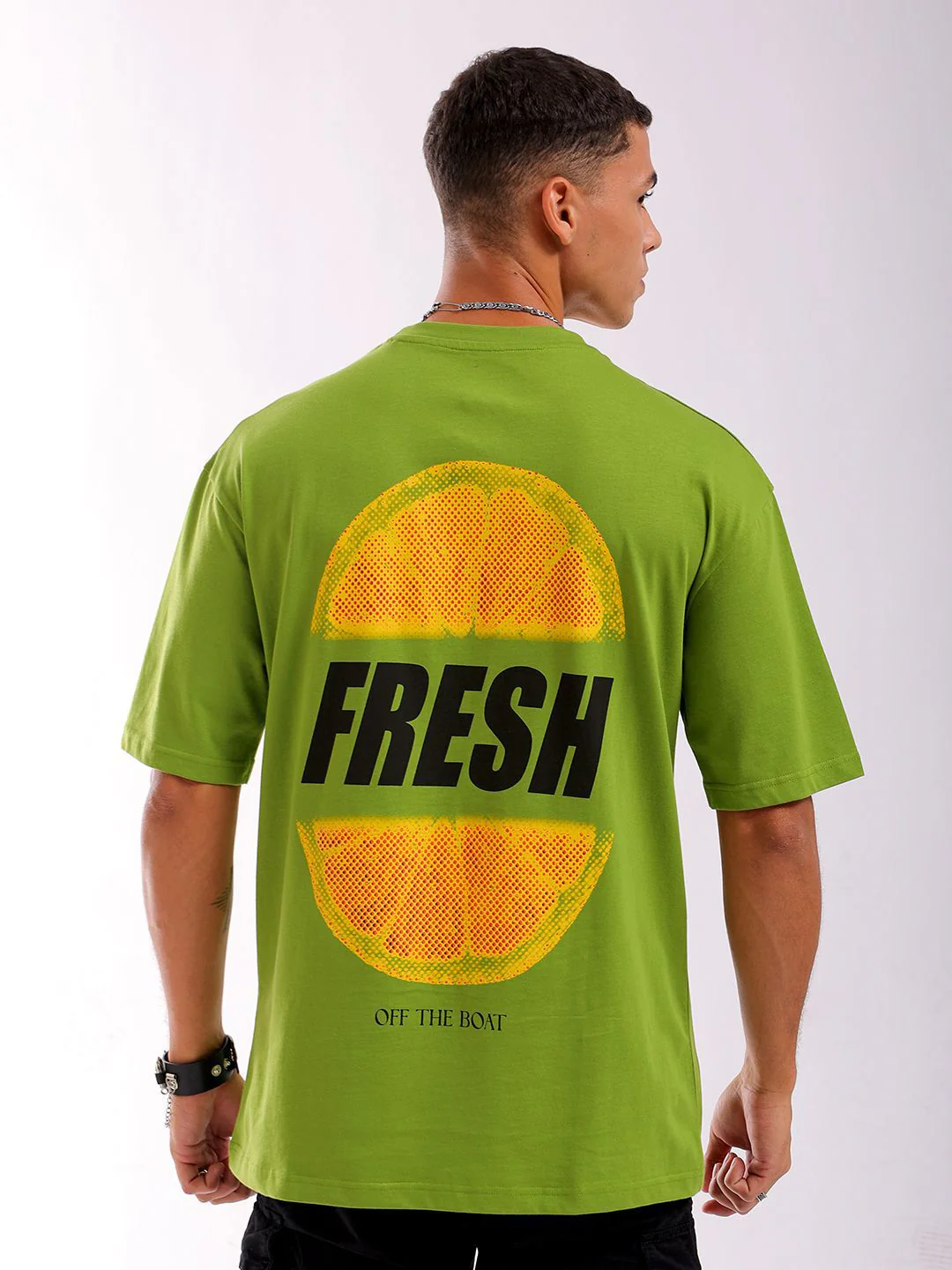 The Indian Garage Co Men Back Printed Boxy Oversized Round Neck T-shirt - Image 2