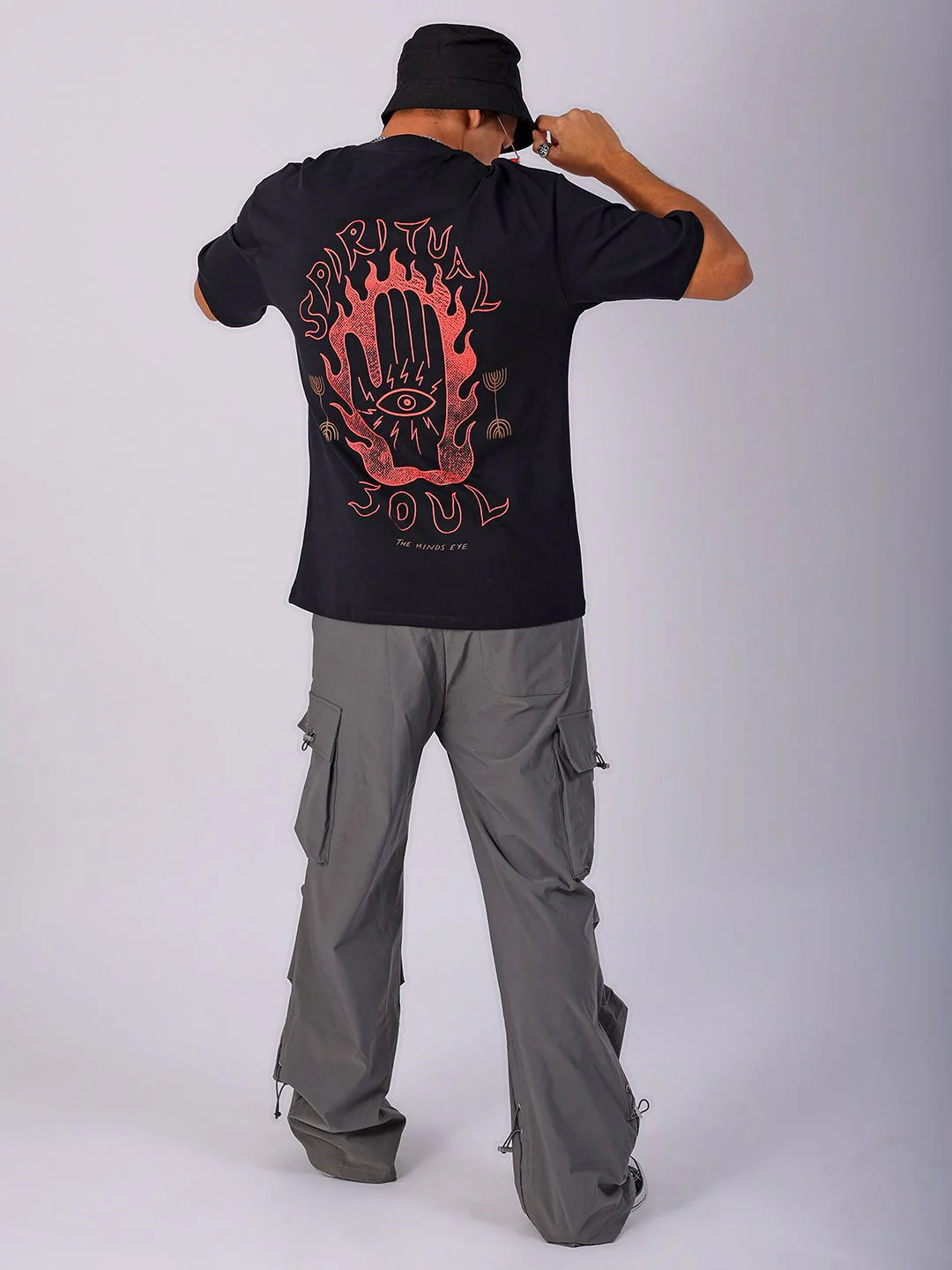 The Indian Garage Co Men Back Printed Boxy Oversized Round Neck T-shirt - Image 6