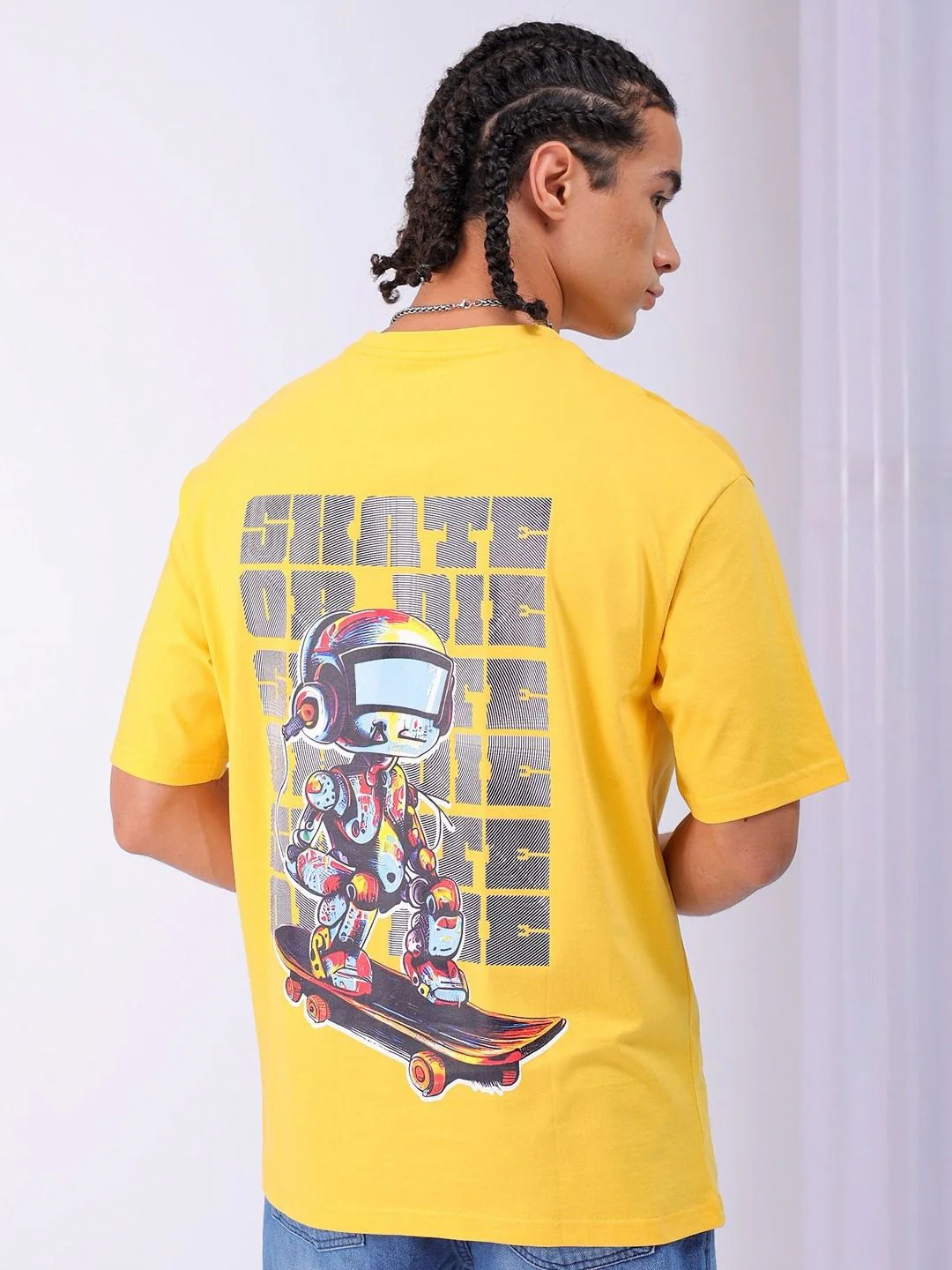 The Indian Garage Co Men Back Printed Boxy Oversized Round Neck T-shirt - Image 6
