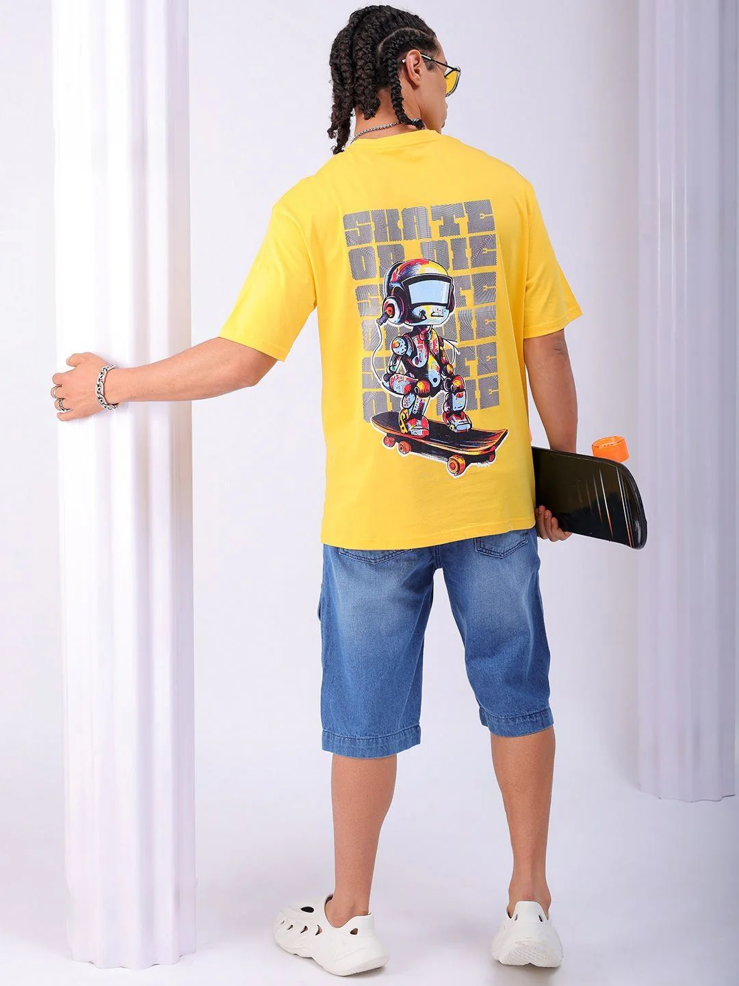 The Indian Garage Co Men Back Printed Boxy Oversized Round Neck T-shirt - Image 7