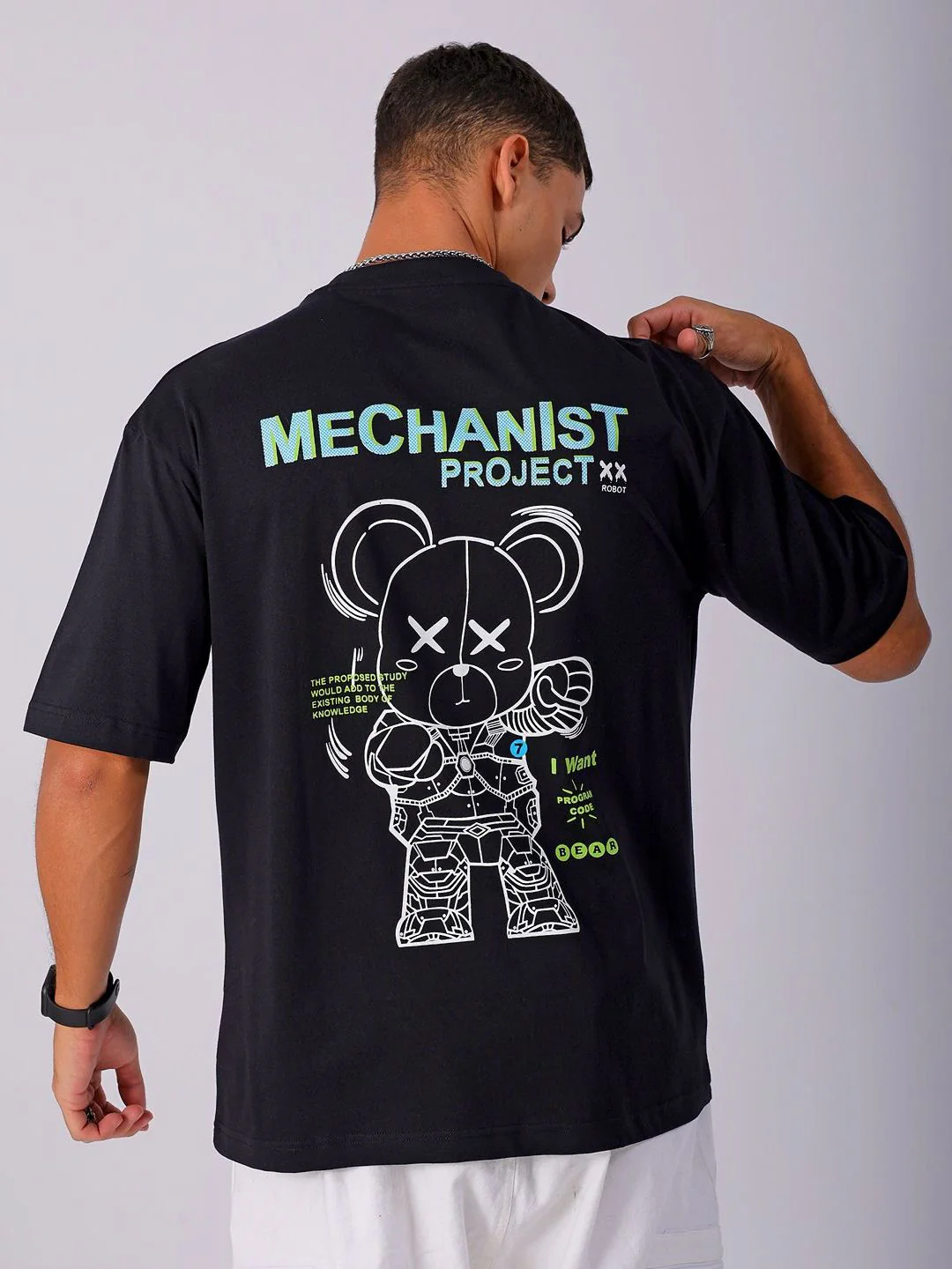 The Indian Garage Co Men Back Printed Boxy Oversized Round Neck T-shirt - Image 6
