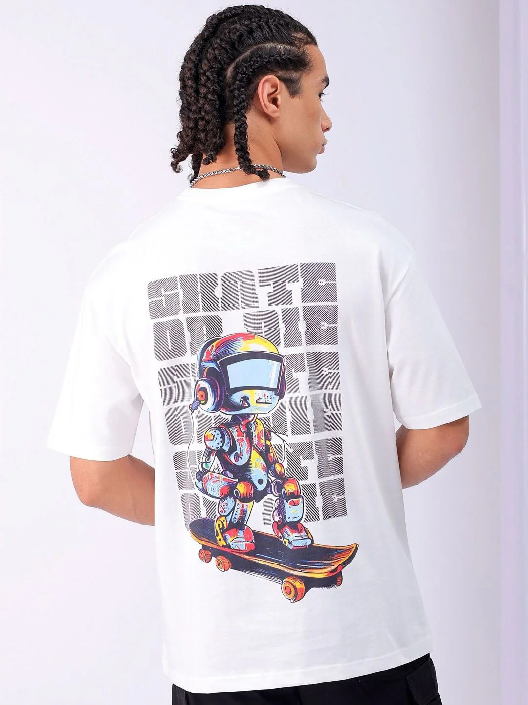 The Indian Garage Co Men Back Printed Boxy Oversized Pure Cotton T-shirt - Image 6