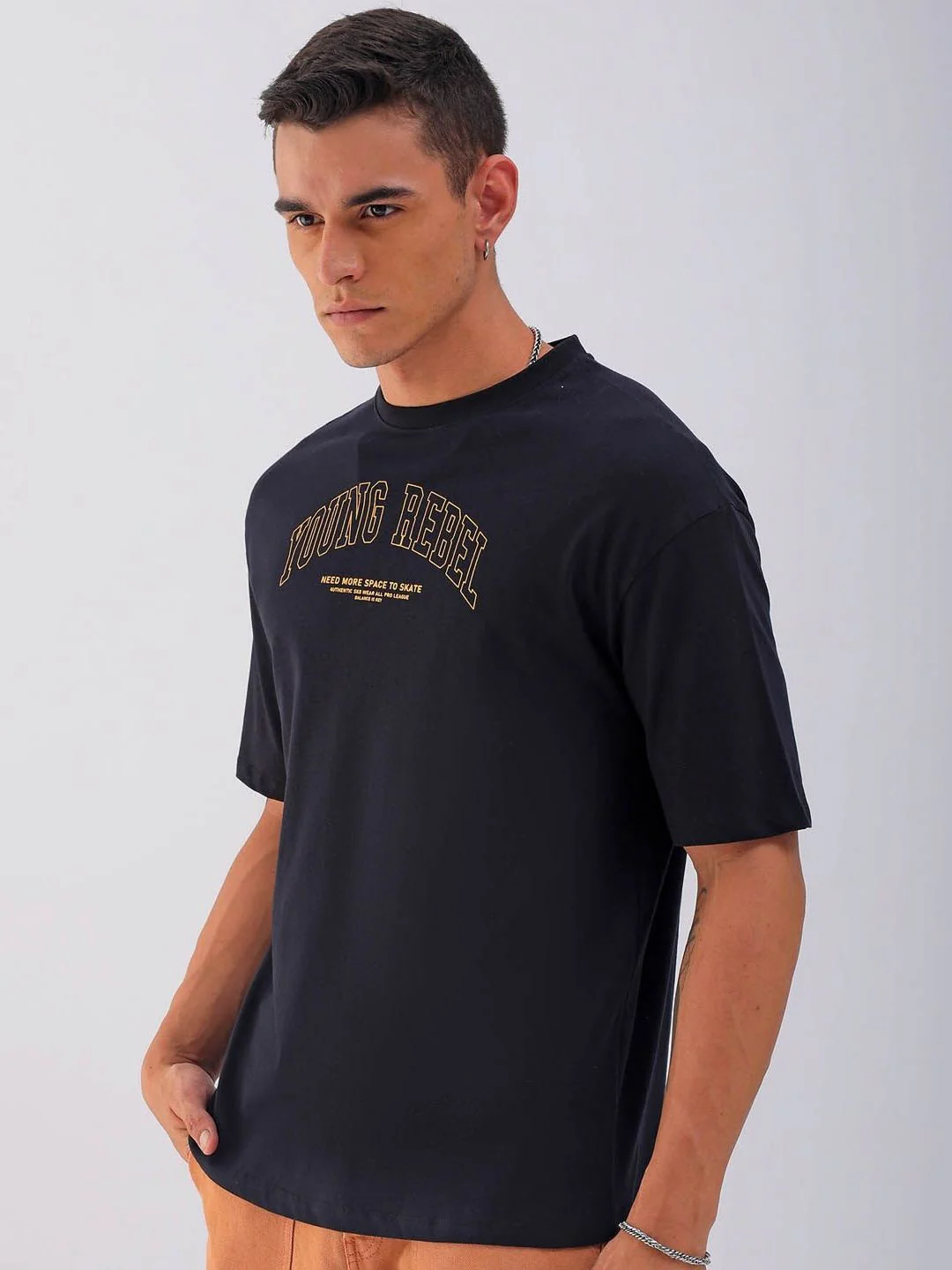 The Indian Garage Co Men Back Printed Boxy Oversized Round Neck T-shirt - Image 5