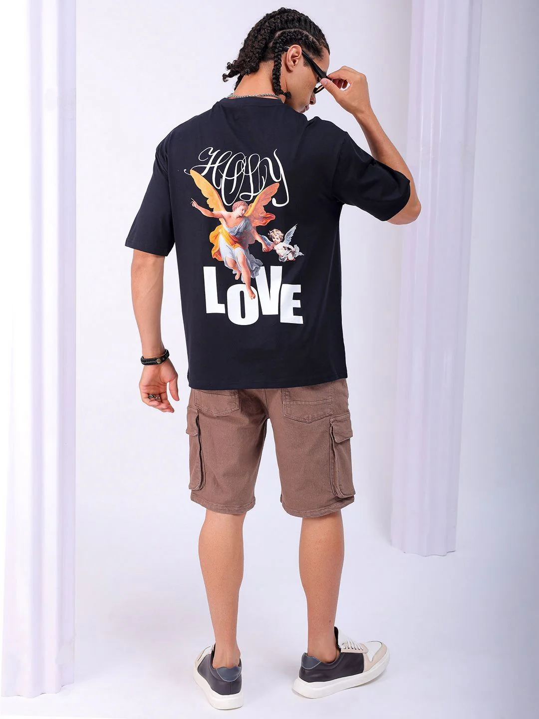 The Indian Garage Co Men Back Printed Boxy Oversized Round Neck Pure Cotton T-shirt - Image 12