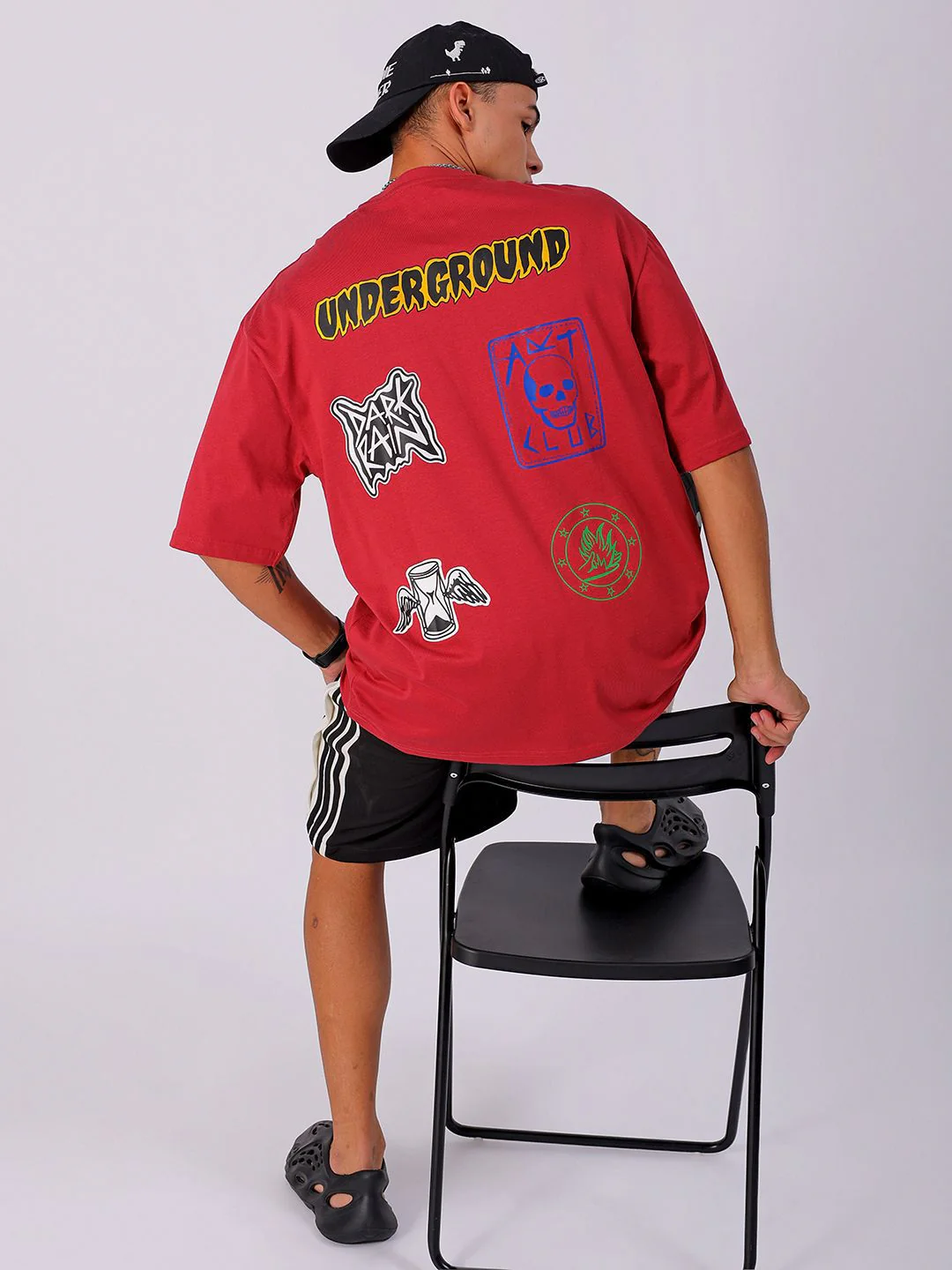The Indian Garage Co Men Back Printed Oversized Round Neck T-shirt - Image 6