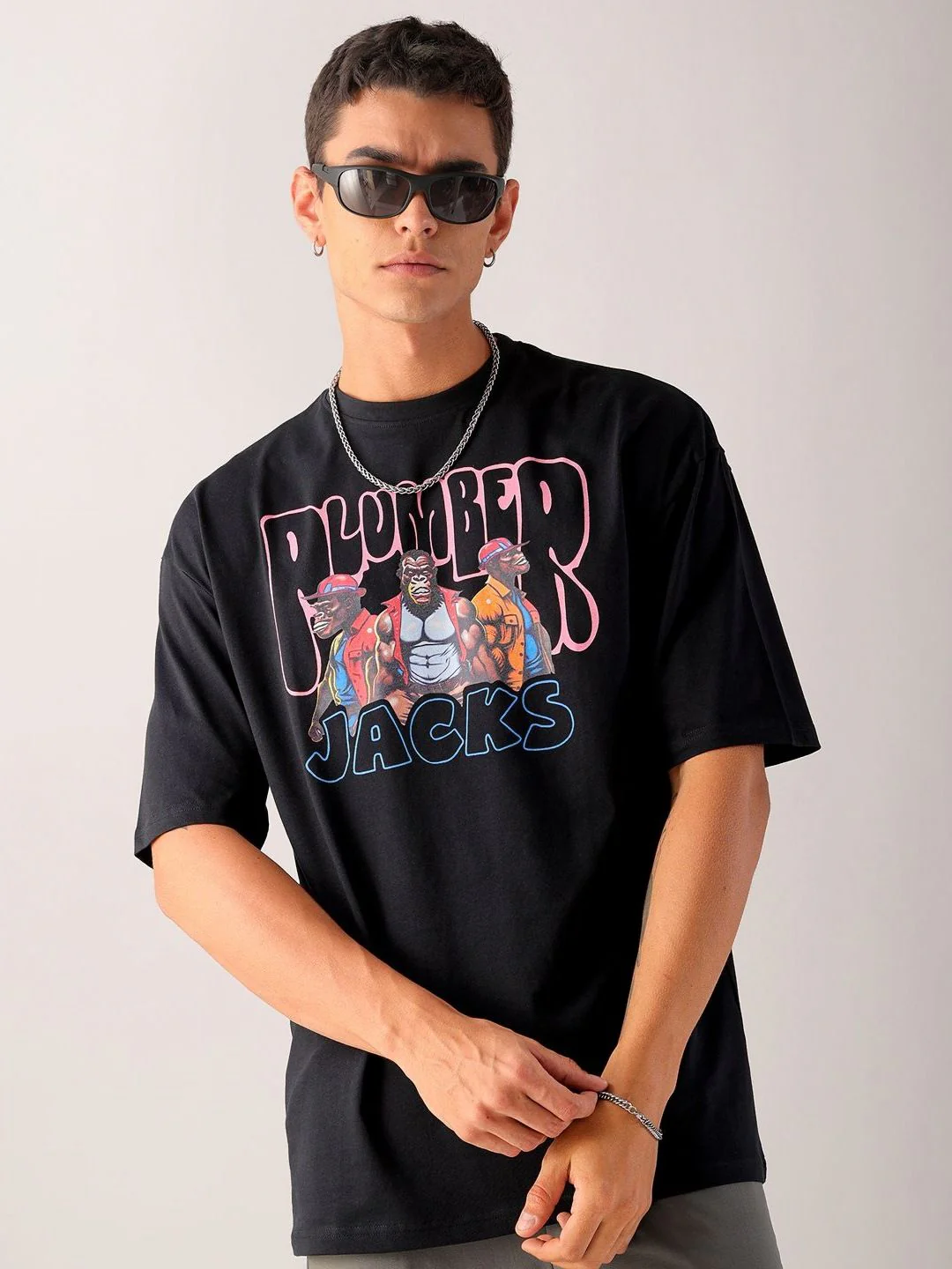 The Indian Garage Co Men Back Printed Oversized Round Neck T-shirt - Image 3