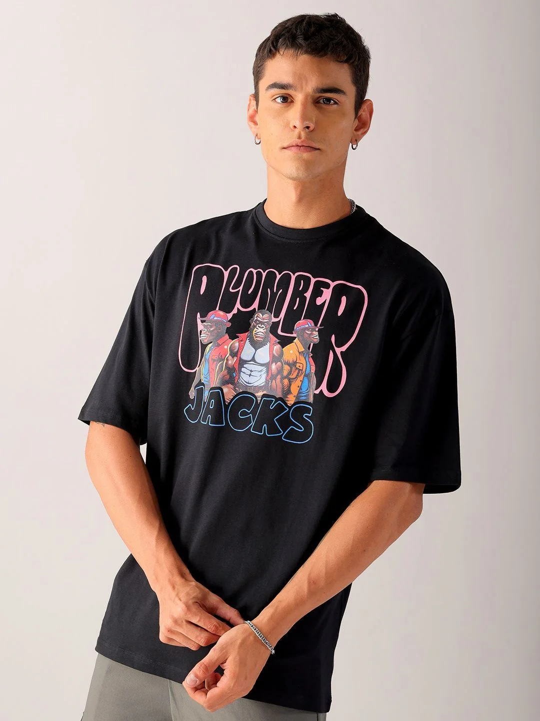 The Indian Garage Co Men Back Printed Oversized Round Neck T-shirt - Image 5
