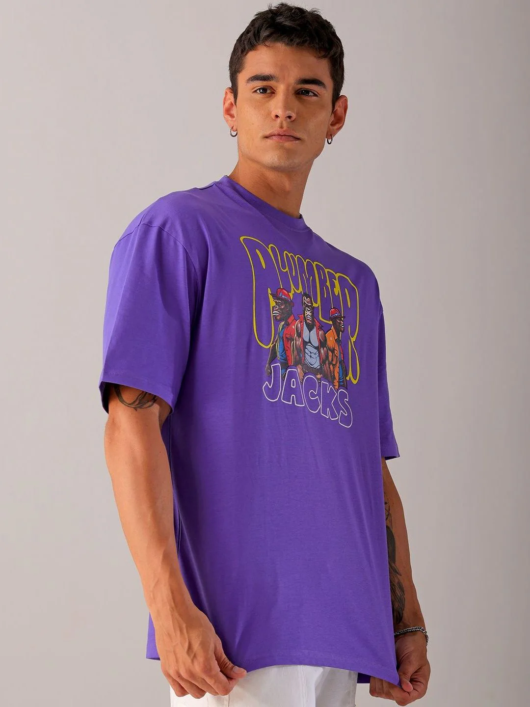 The Indian Garage Co Men Back Printed Oversized Round Neck T-shirt - Image 5