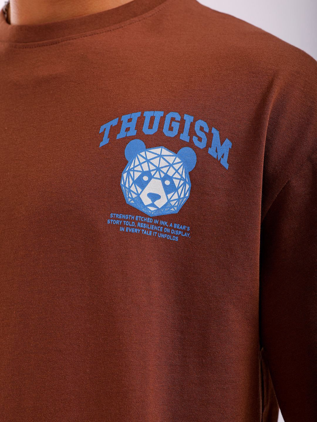 The Indian Garage Co Men Back Printed Round Neck Boxy Oversized T-shirt - Image 3