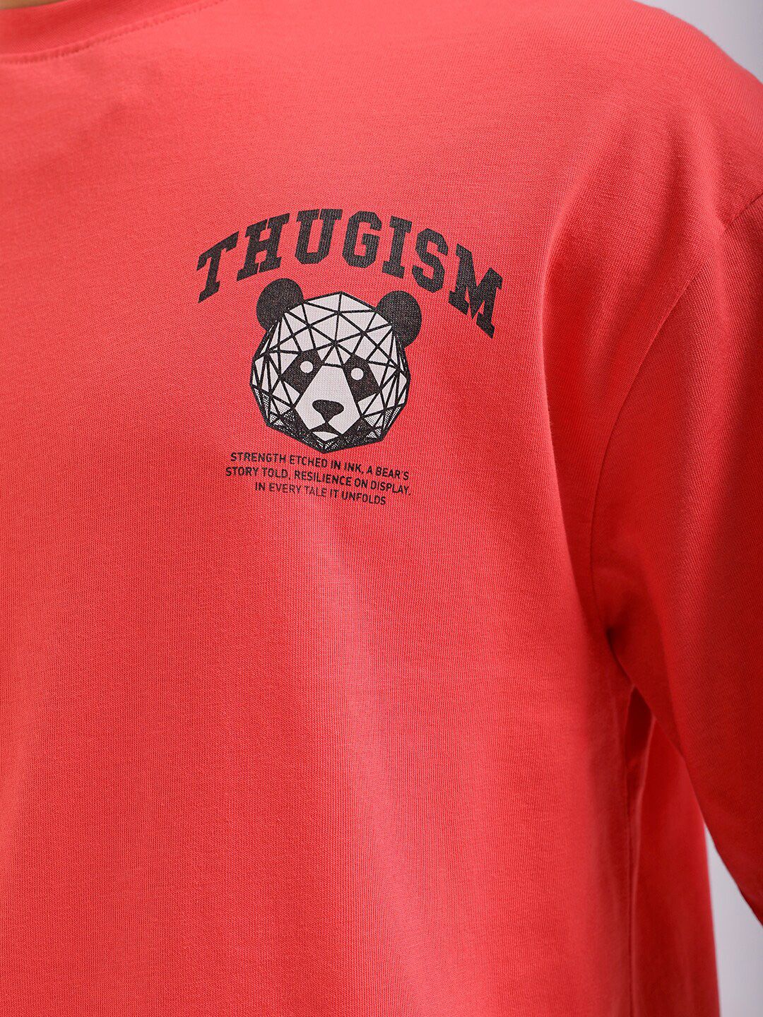 The Indian Garage Co Men Back Printed Round Neck Boxy Oversized T-shirt - Image 3