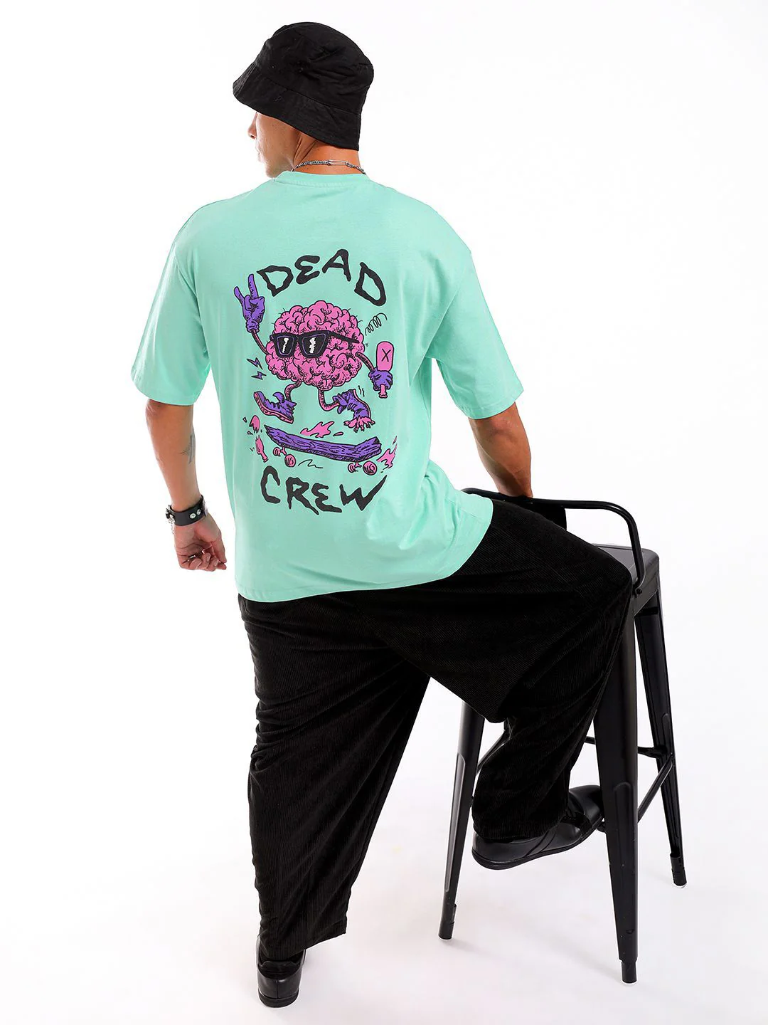 The Indian Garage Co Men Back Printed Round Neck Boxy Oversized T-shirt - Image 6
