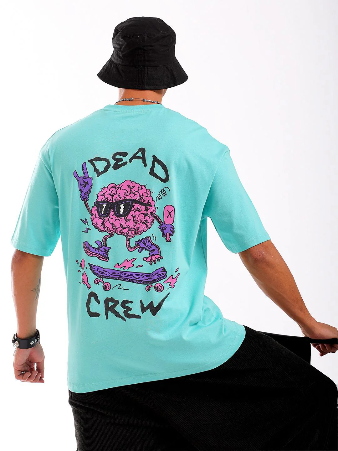 The Indian Garage Co Men Back Printed Round Neck Boxy Oversized T-shirt - Image 8