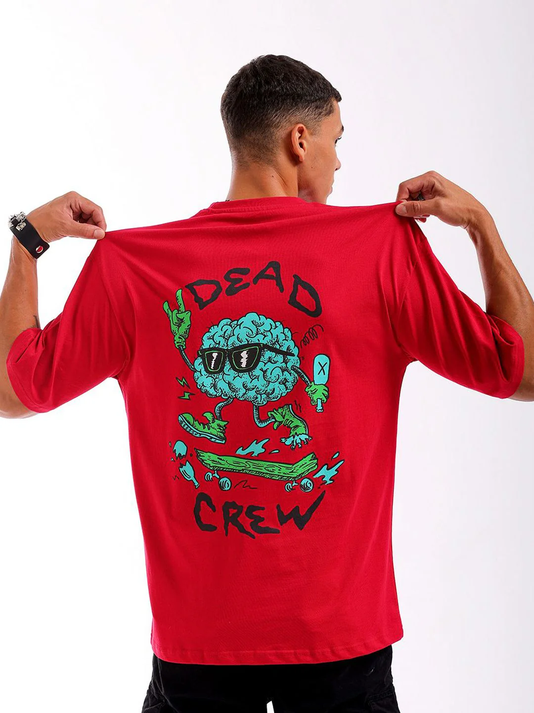 The Indian Garage Co Men Back Printed Round Neck Boxy Oversized T-shirt - Image 2