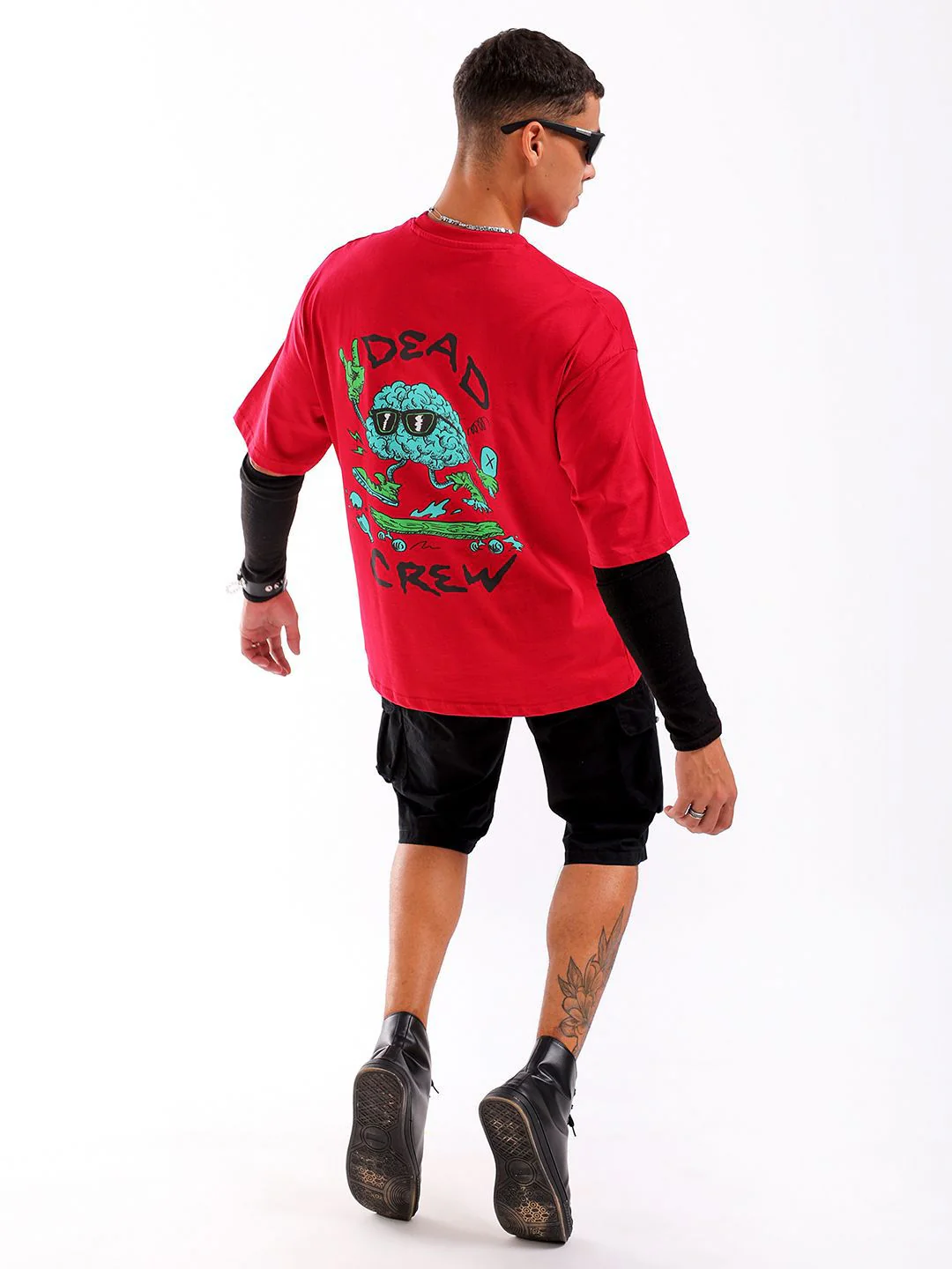 The Indian Garage Co Men Back Printed Round Neck Boxy Oversized T-shirt - Image 6