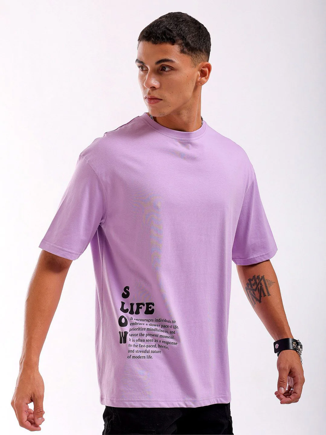 The Indian Garage Co Men Back Printed Round Neck Boxy Oversized T-shirt - Image 4