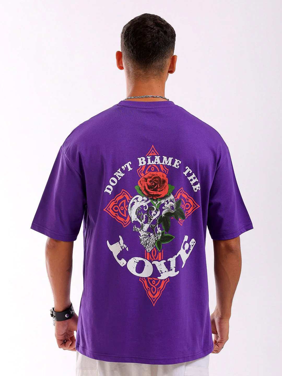 The Indian Garage Co Pure Cotton Back Printed Round Neck Boxy Oversized T-shirt - Image 2