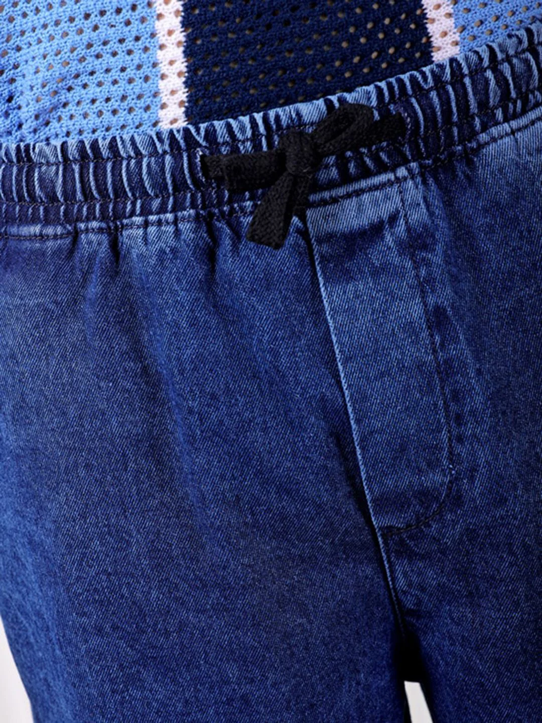 The Indian Garage Co Men Baggy Fit Cotton Elasticated Waist Jeans - Image 5