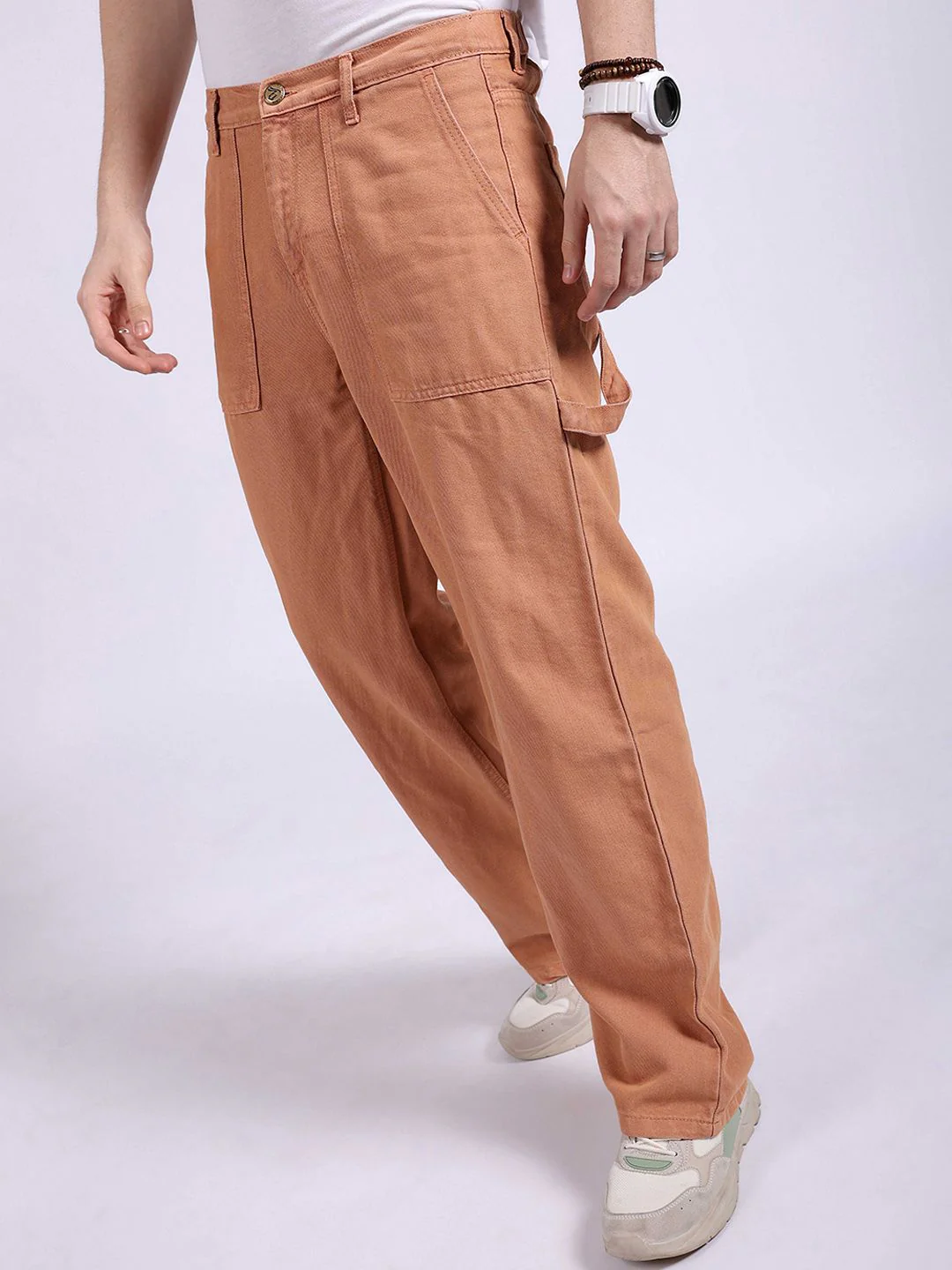 The Indian Garage Co Men Baggy Baggy Fit Mid Rise Cotton Jeans - Image 2