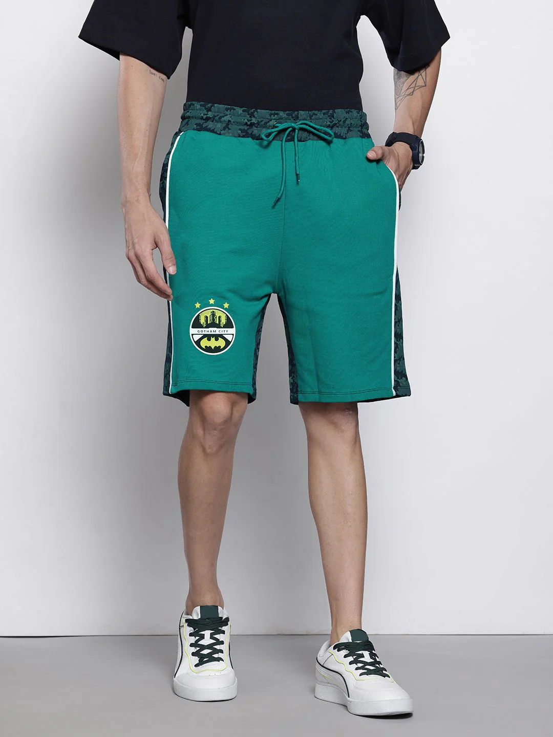 The Indian Garage Co Men Batman Camouflage Printed Shorts - Image 2