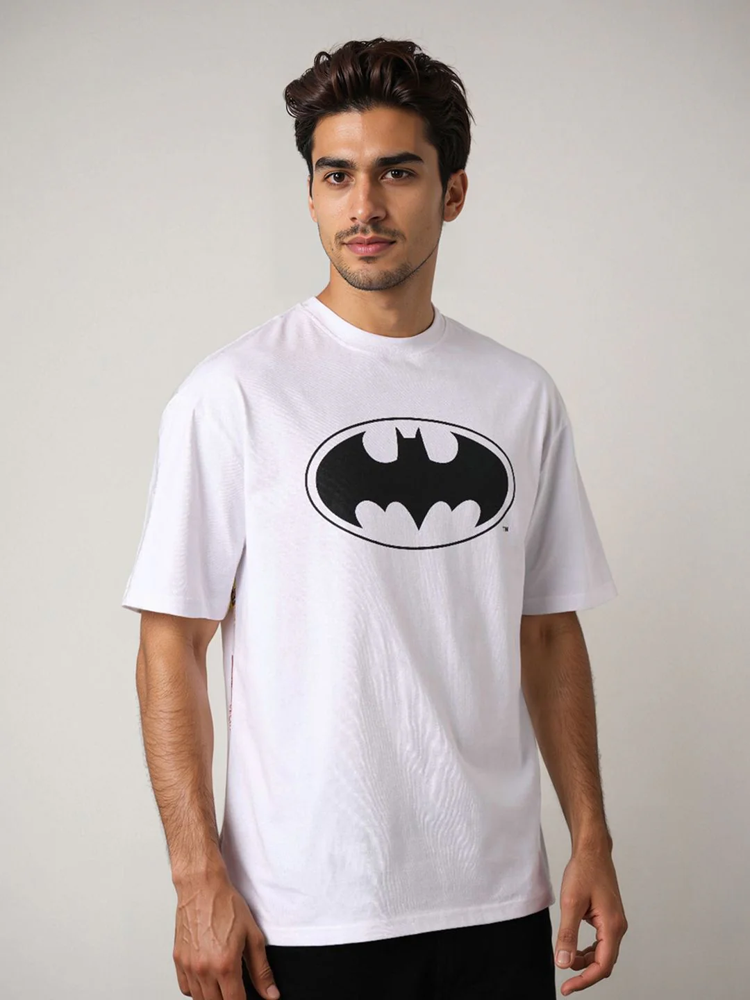The Indian Garage Co Men Batman Graphic Printed Round Neck Pure Cotton Boxy T-shirt - Image 5