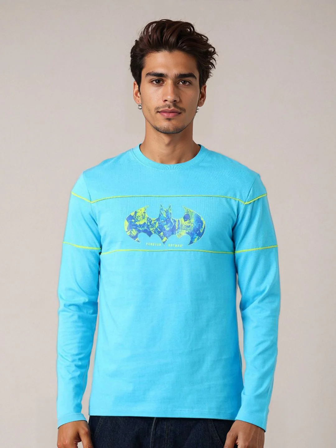 The Indian Garage Co Men Batman Graphic Printed Round Neck Cotton Slim Fit T-shirt - Image 3