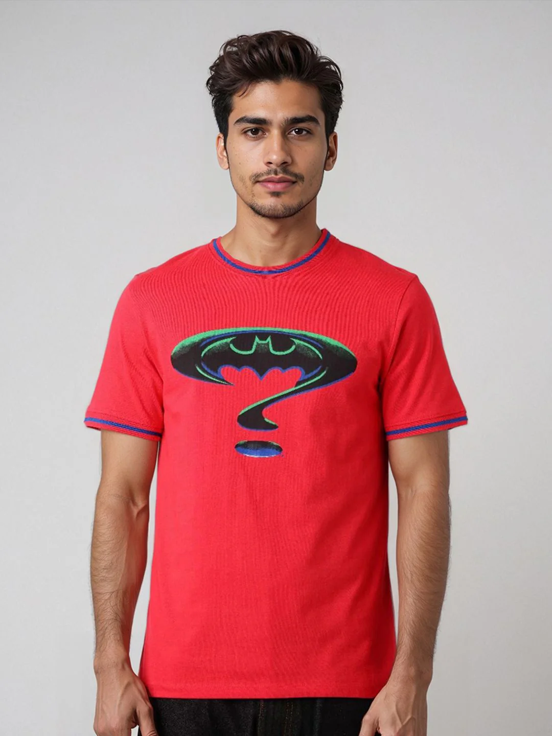 The Indian Garage Co Men Batman Graphic Printed Round Neck Cotton Slim Fit T-shirt - Image 2