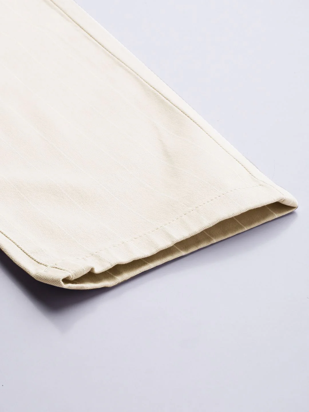 The Indian Garage Co Men Beige Striped Slim Fit Trousers - Image 7