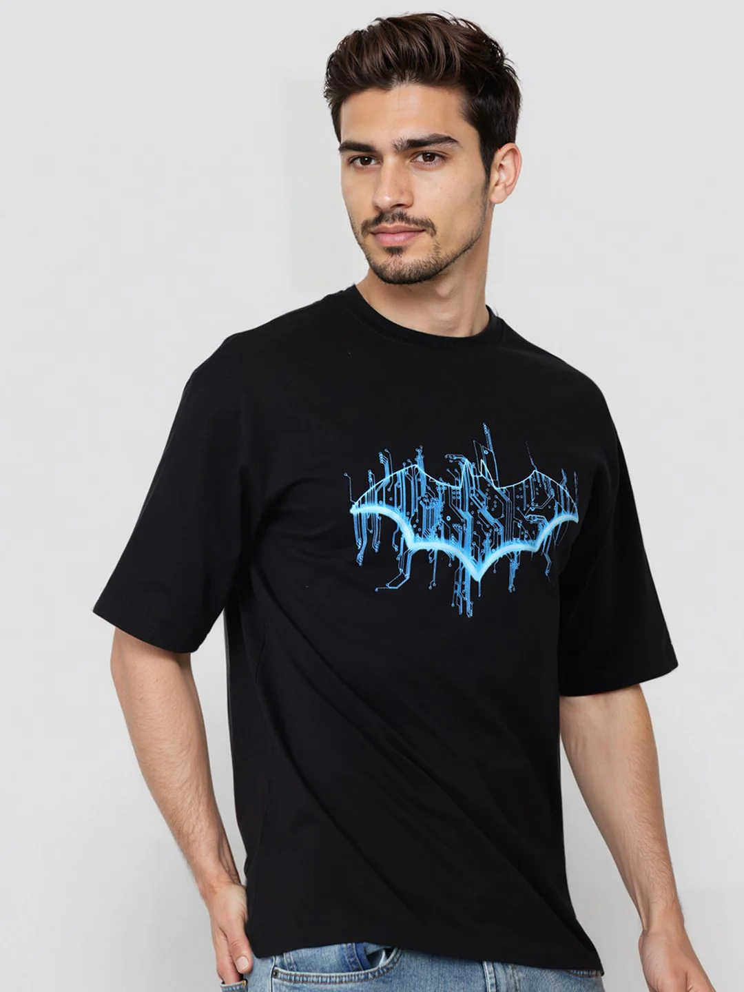 The Indian Garage Co Men Biker Printed Raw Edge Boxy T-shirt - Image 5