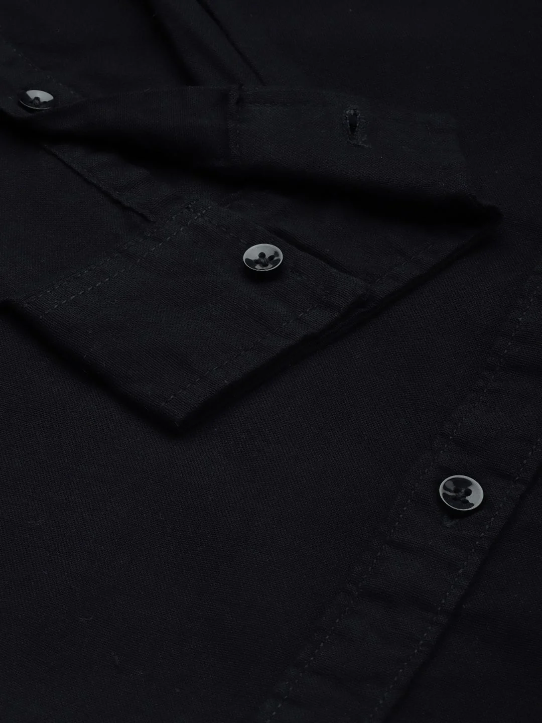 The Indian Garage Co Men Black Casual Shirt with Reflective Strips - Image 3