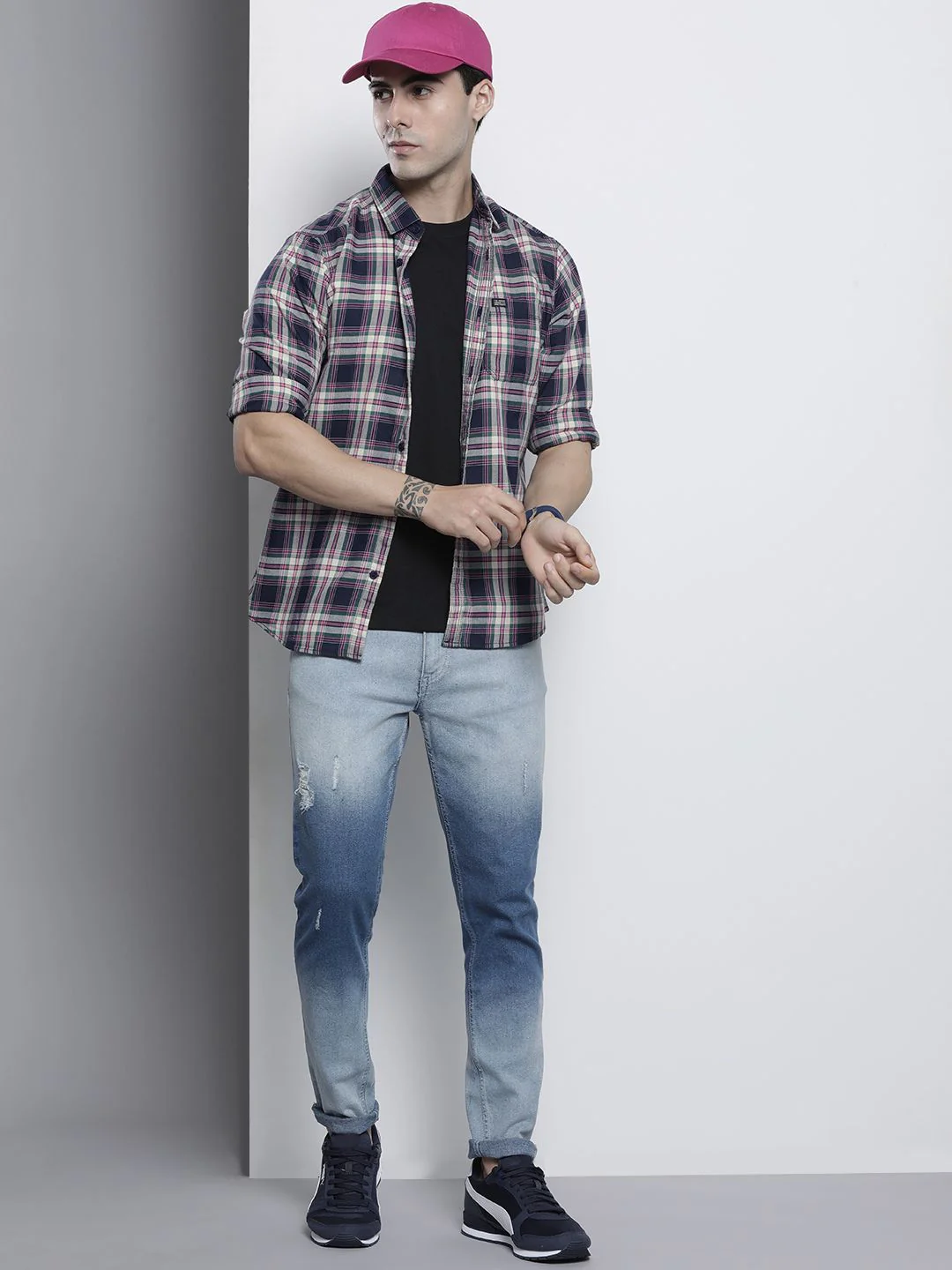 The Indian Garage Co Men Black Comfort Tartan Checked Casual Shirt - Image 6