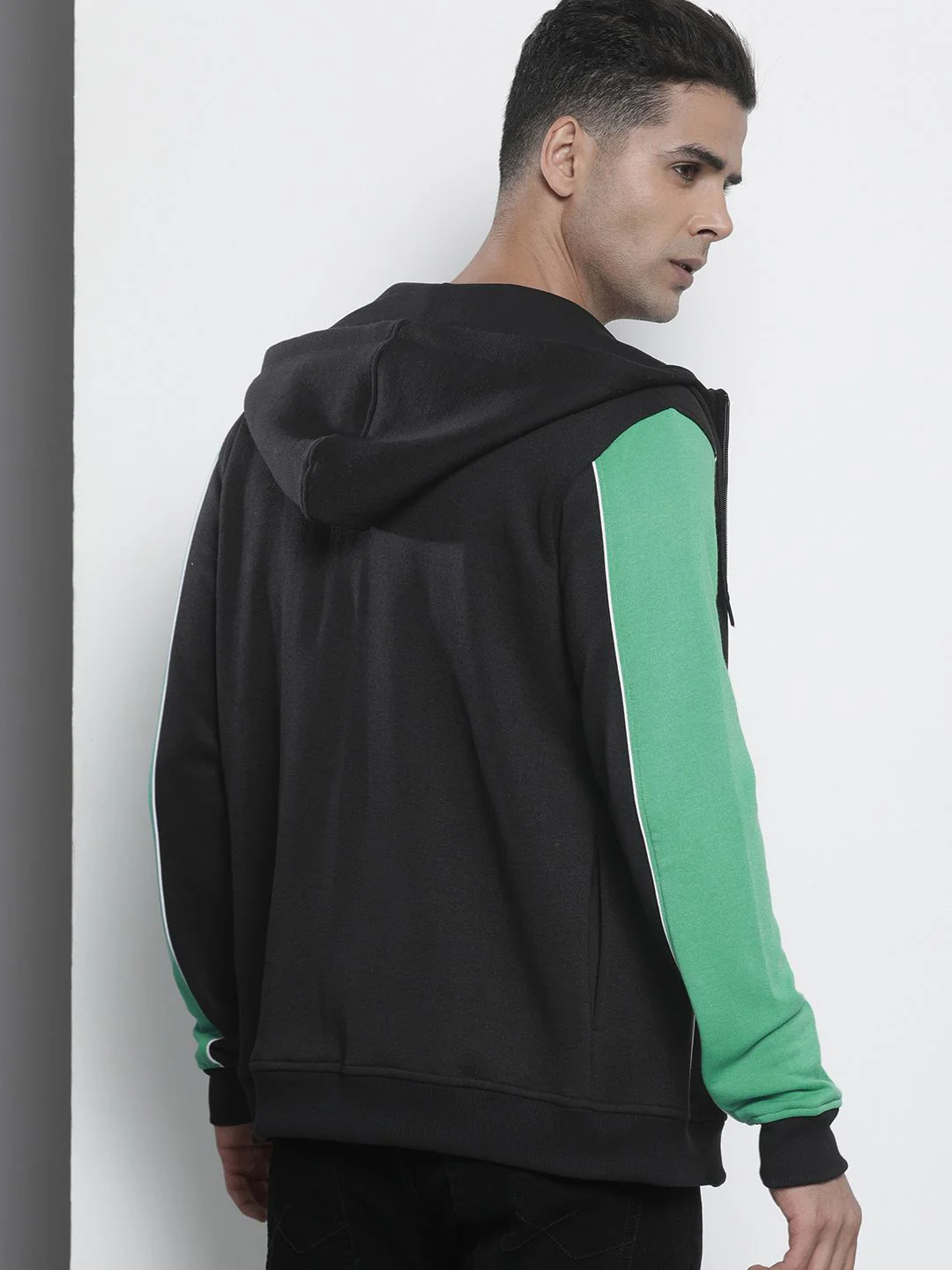 The Indian Garage Co Men Black Embroidered Hooded Sweatshirt - Image 4