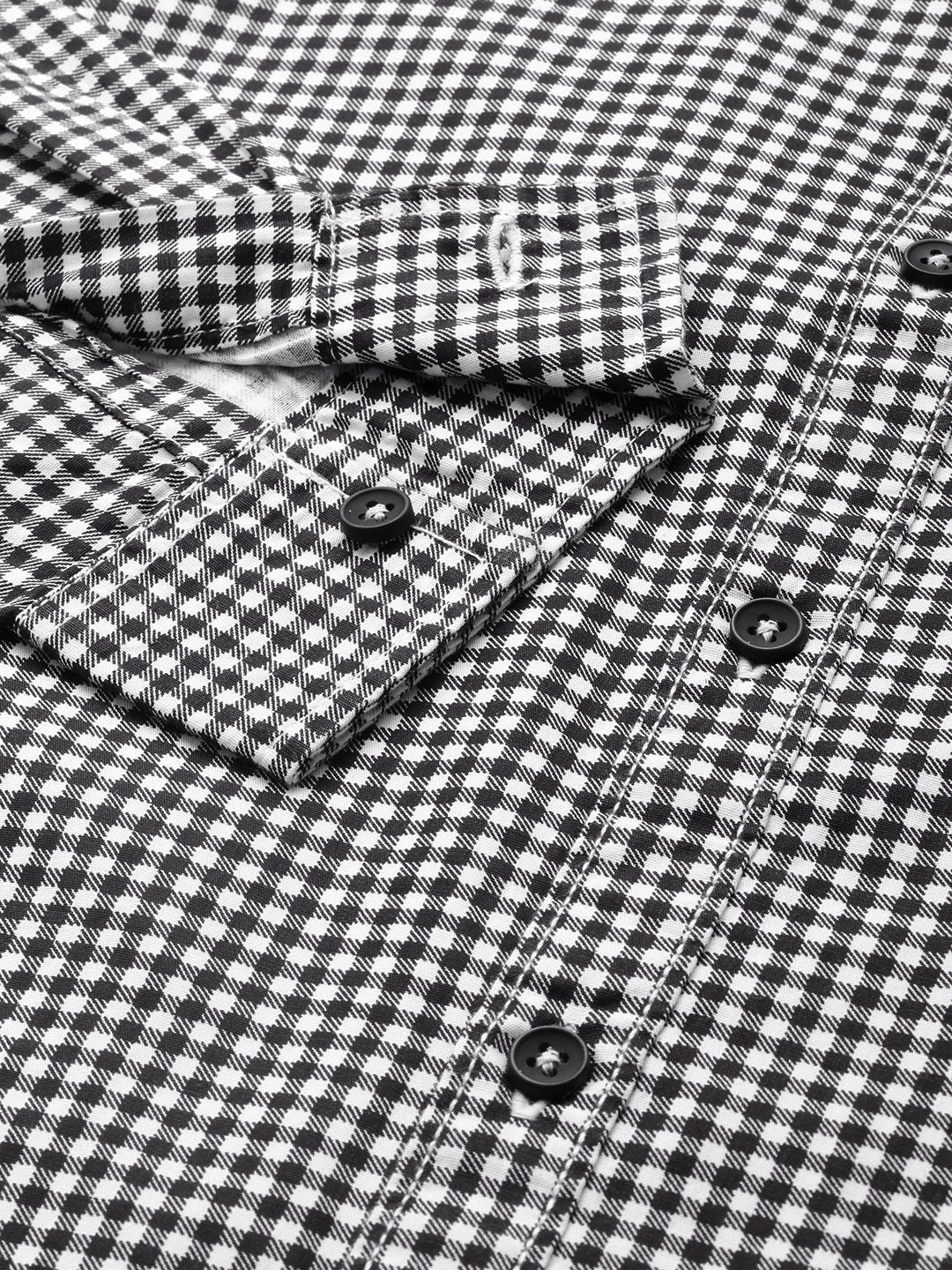 The Indian Garage Co Men Black Micro Checked Casual Shirt - Image 3