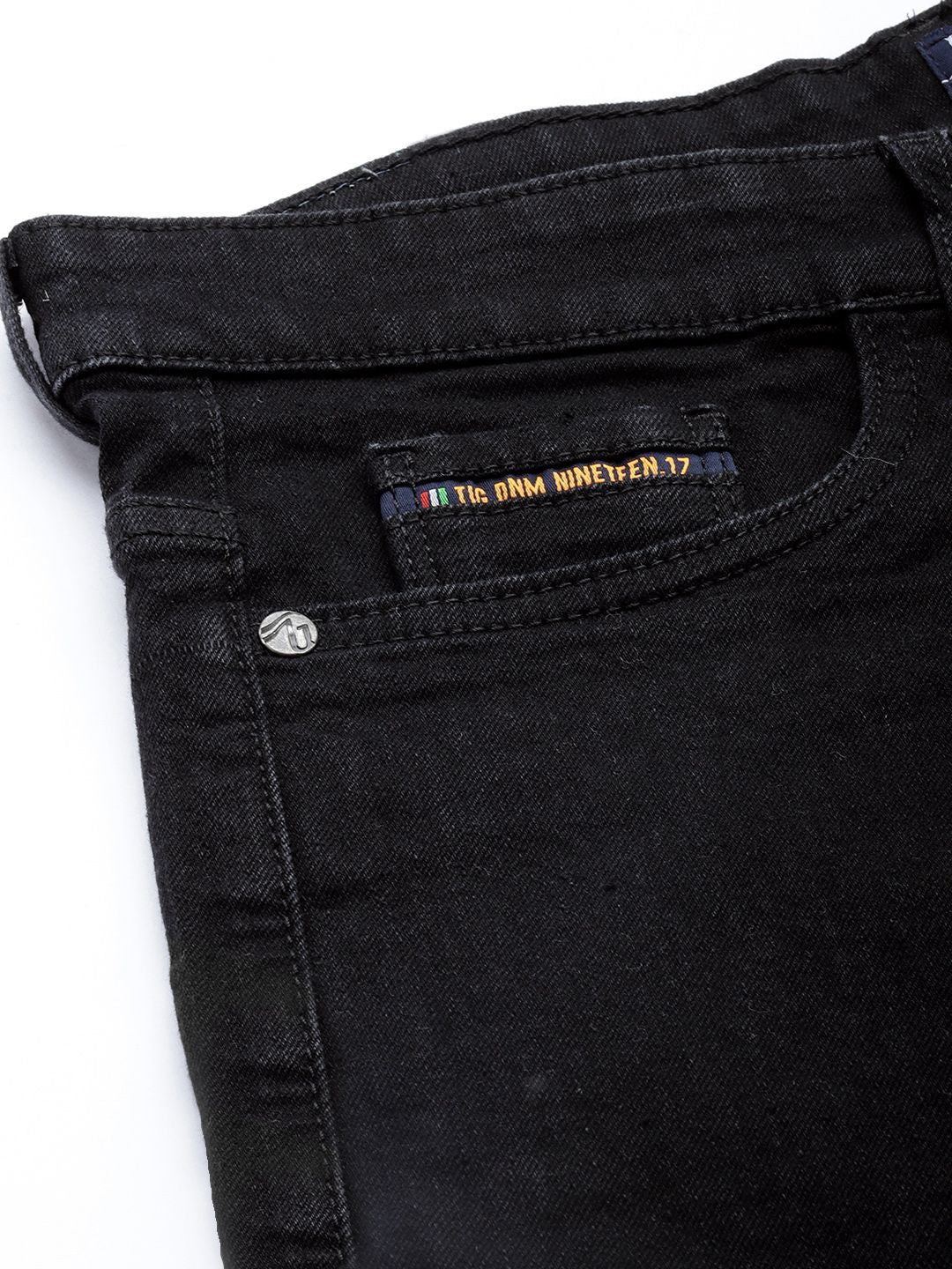 The Indian Garage Co Men Black Slim Fit Applique Stretchable Jeans - Image 7