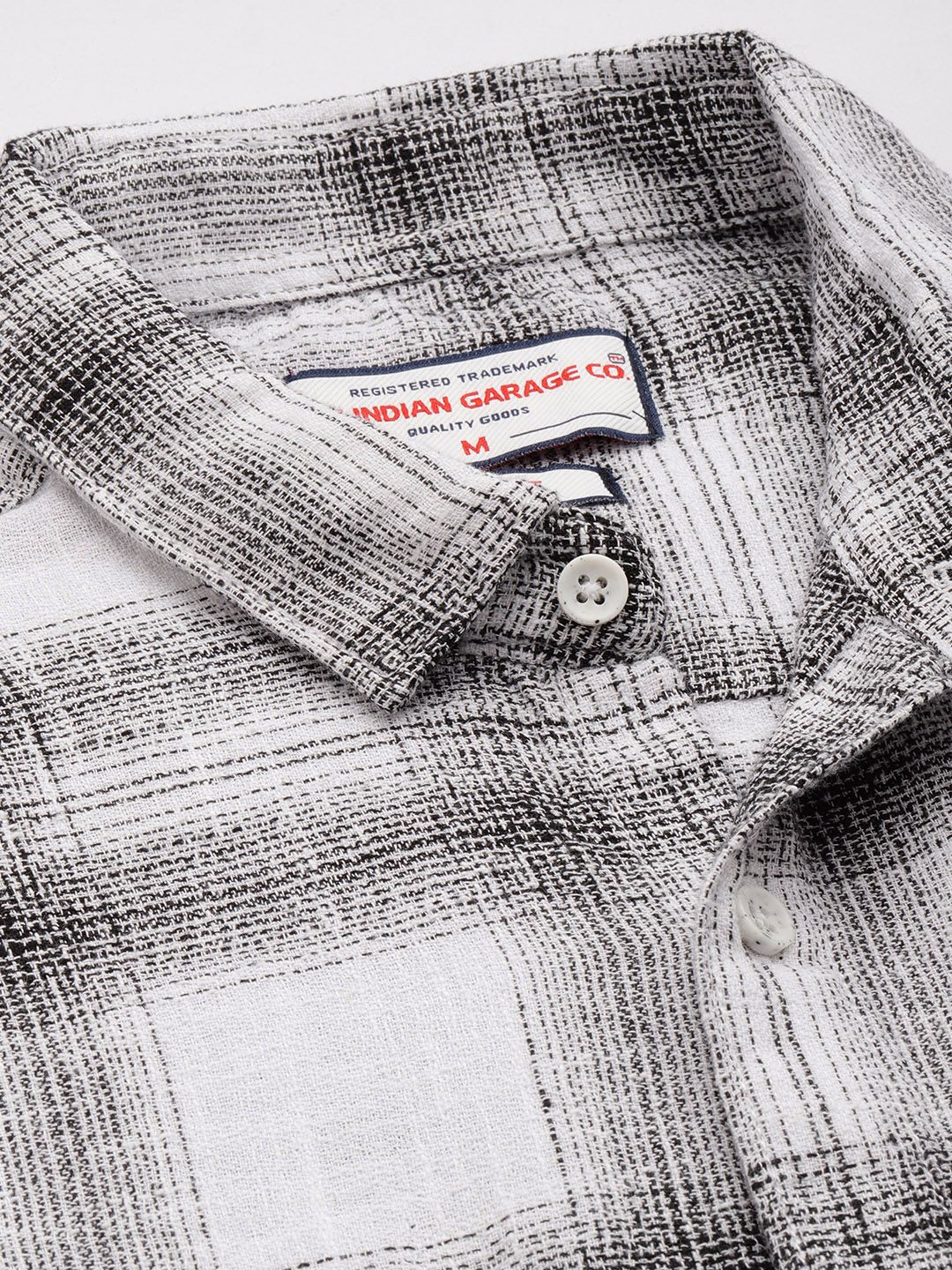 The Indian Garage Co Men Black Slim Fit Checked Double Flap Casual Shirt - Image 2