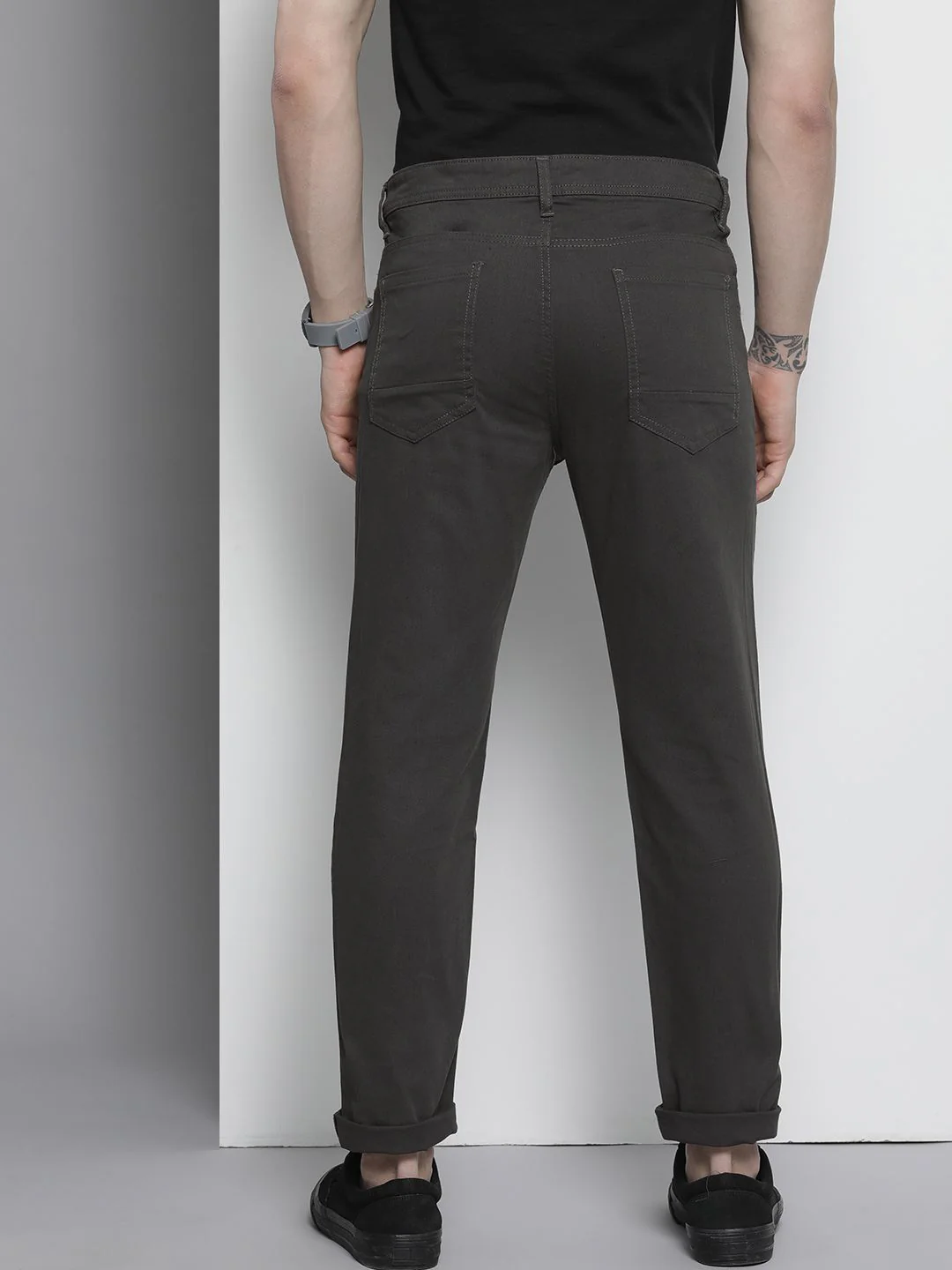 The Indian Garage Co Men Black Slim Fit Chinos - Image 3