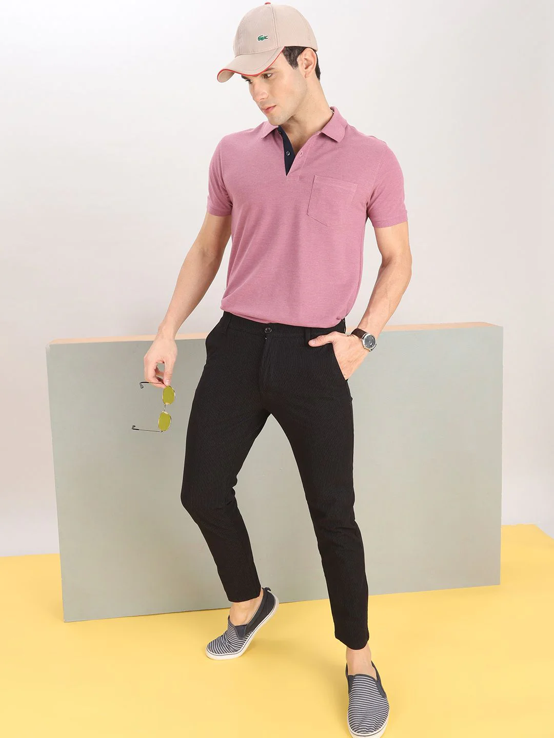 The Indian Garage Co Men Black Slim Fit Easy Wash Trousers - Image 4